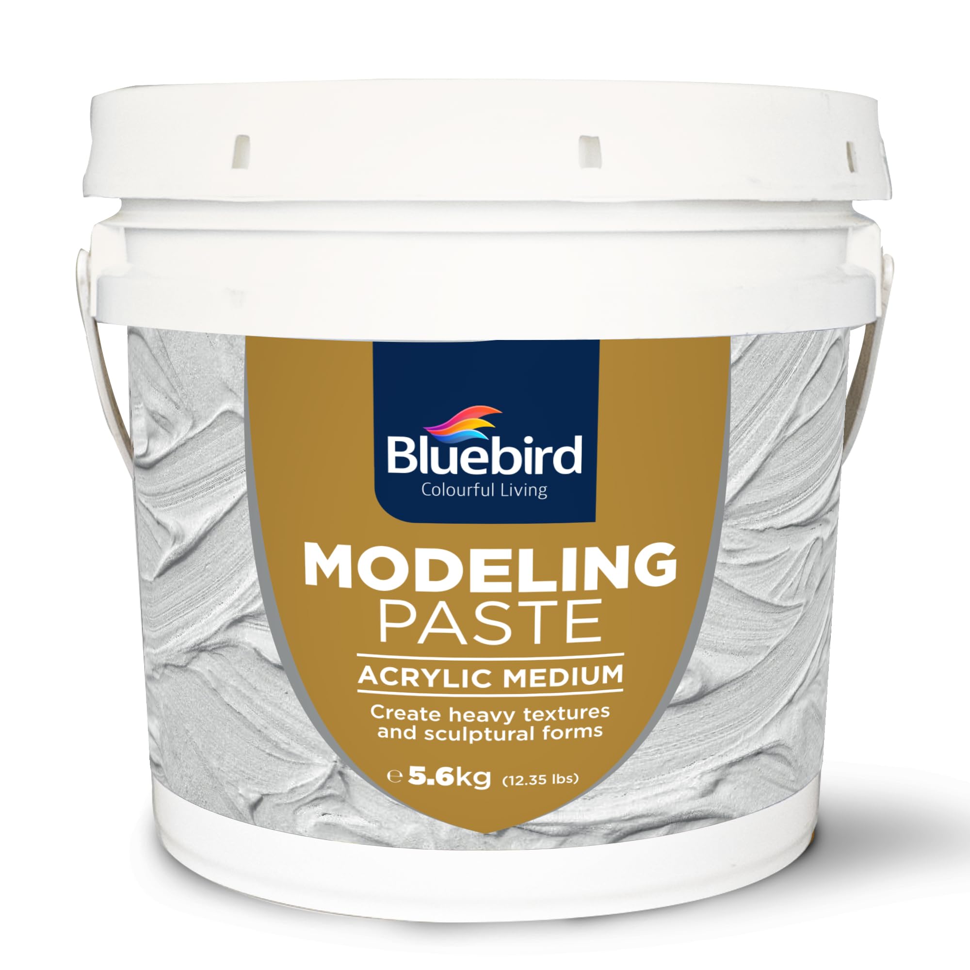 Bluebird Thick Modeling Paste White 4 Liter / 5.6 kg - High Density, Acrylic Medium for Texture, Thickness, and Dimension Additive