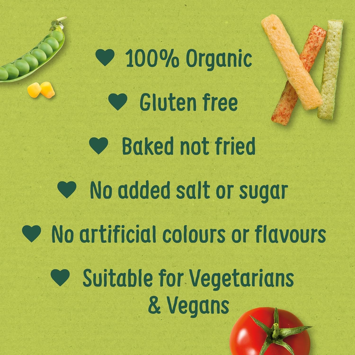 Organix Melty Organic Veggie Sticks 7+ Months 15 g (Pack of 5)