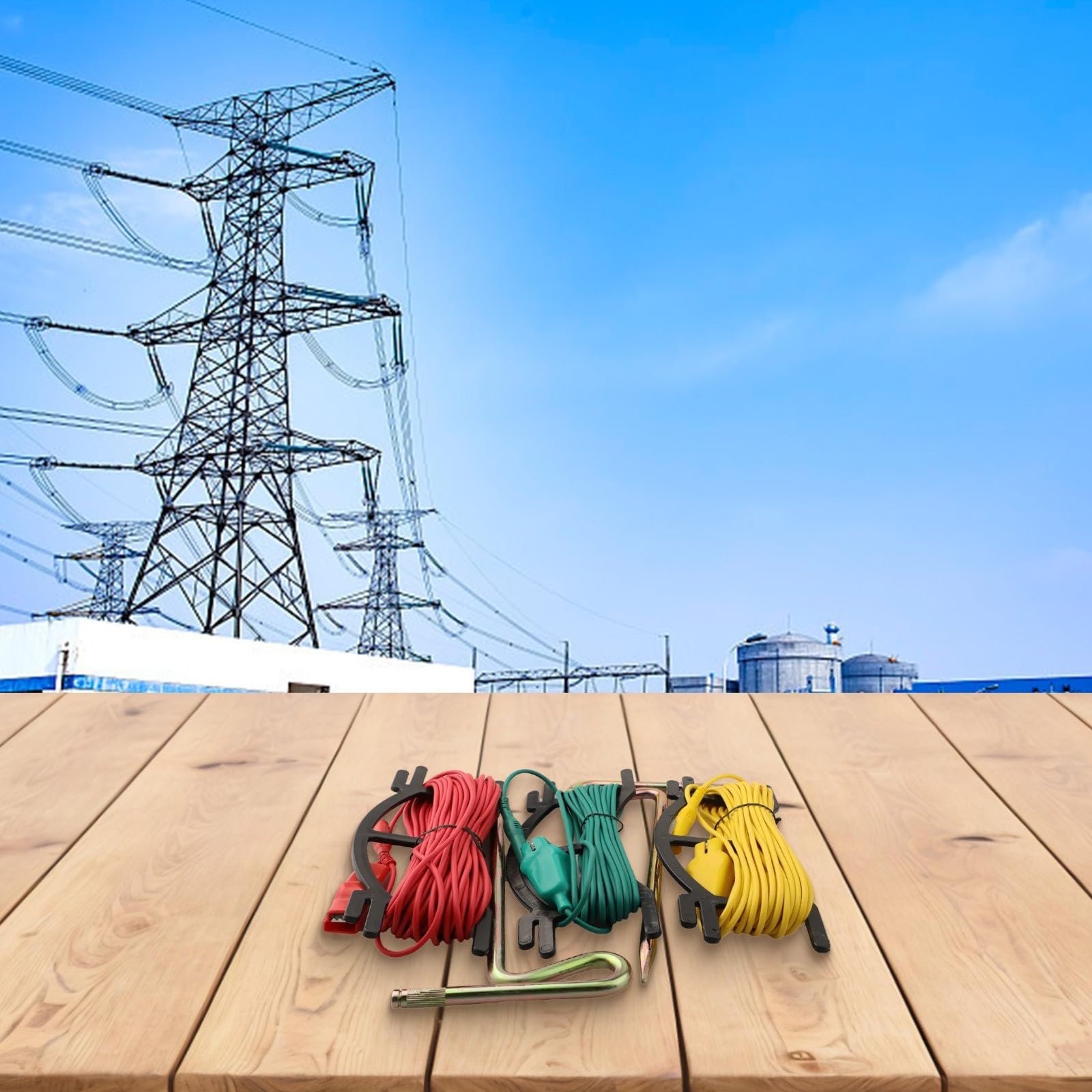 Megohmmetro digitale DY4100, strumento di prova di resistività del suolo, ideale per alimentazione, ferrovia, controllo a terra del petrolio e lavori di manutenzione di elettricisti (B)