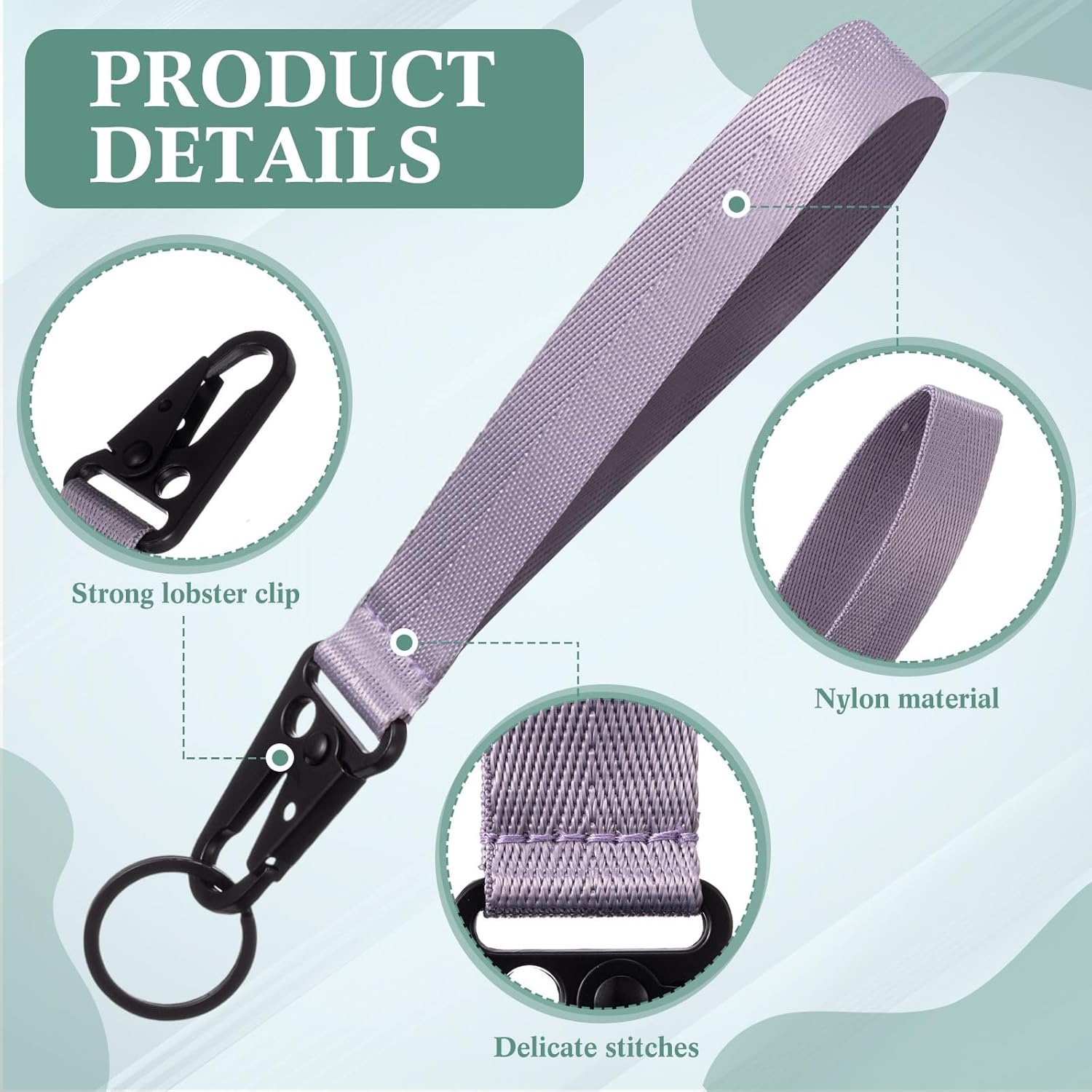 Jetec 4 Pieces Keychain Wristlet Lanyard Wristlet Strap Key Chain Holder Zipper Pulls Bag Pendant for Men Women, 4 Colors - Image 3