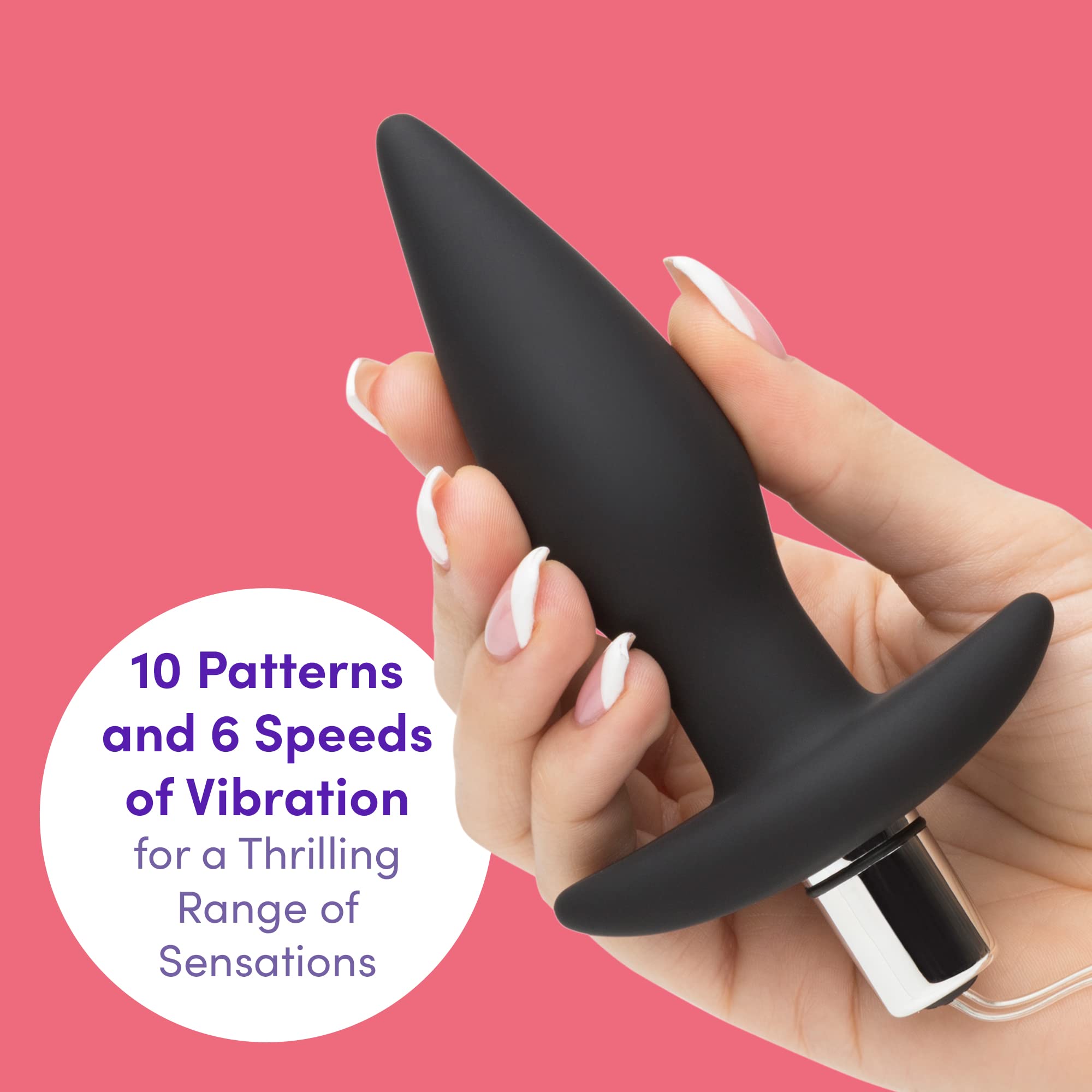 Lovehoney Booty Shaker Vibrating Butt Plug - 4 Inch Silicone Anal Plug -  with Remote Control & Waterproof