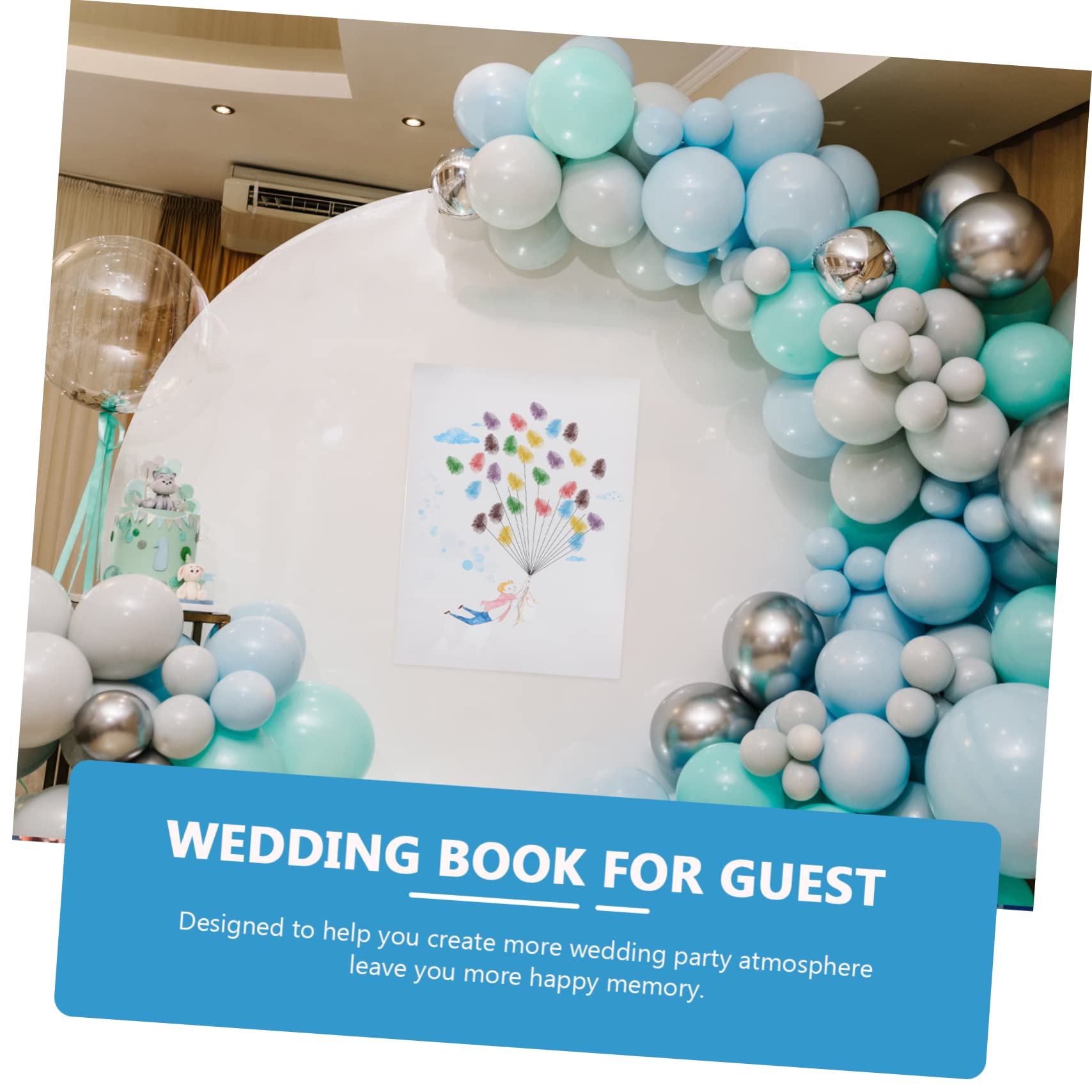 Gadpiparty 4 Stücke Hochzeit Fingerabdruck Gästebuch Ballon Zeichen-braut Dusche Hochzeit Decor