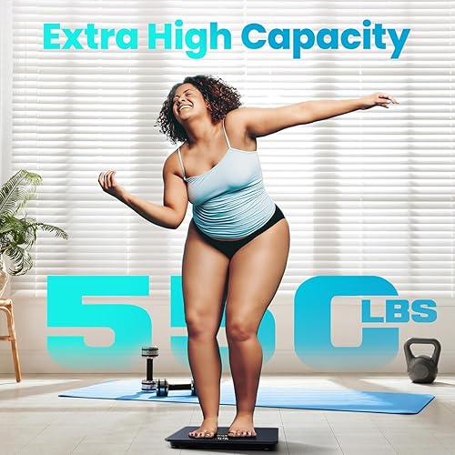 Miniatura 2 de Posture Báscula digital de baño de capacidad de 550 libras, báscula de peso corporal de alta precisión, plataforma extra ancha, pantalla LED grande