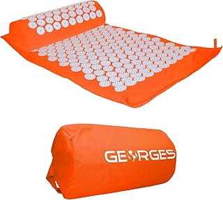 Akupressur-Matte, Massage und Entspannung, lindert Rücken-/Nacken- und Kopfschmerzen, Fakirmatte fördert Durchblutung & löst Verspannungen, Set mit Nagelmatte und Tragetasche, für Männer und Frauen