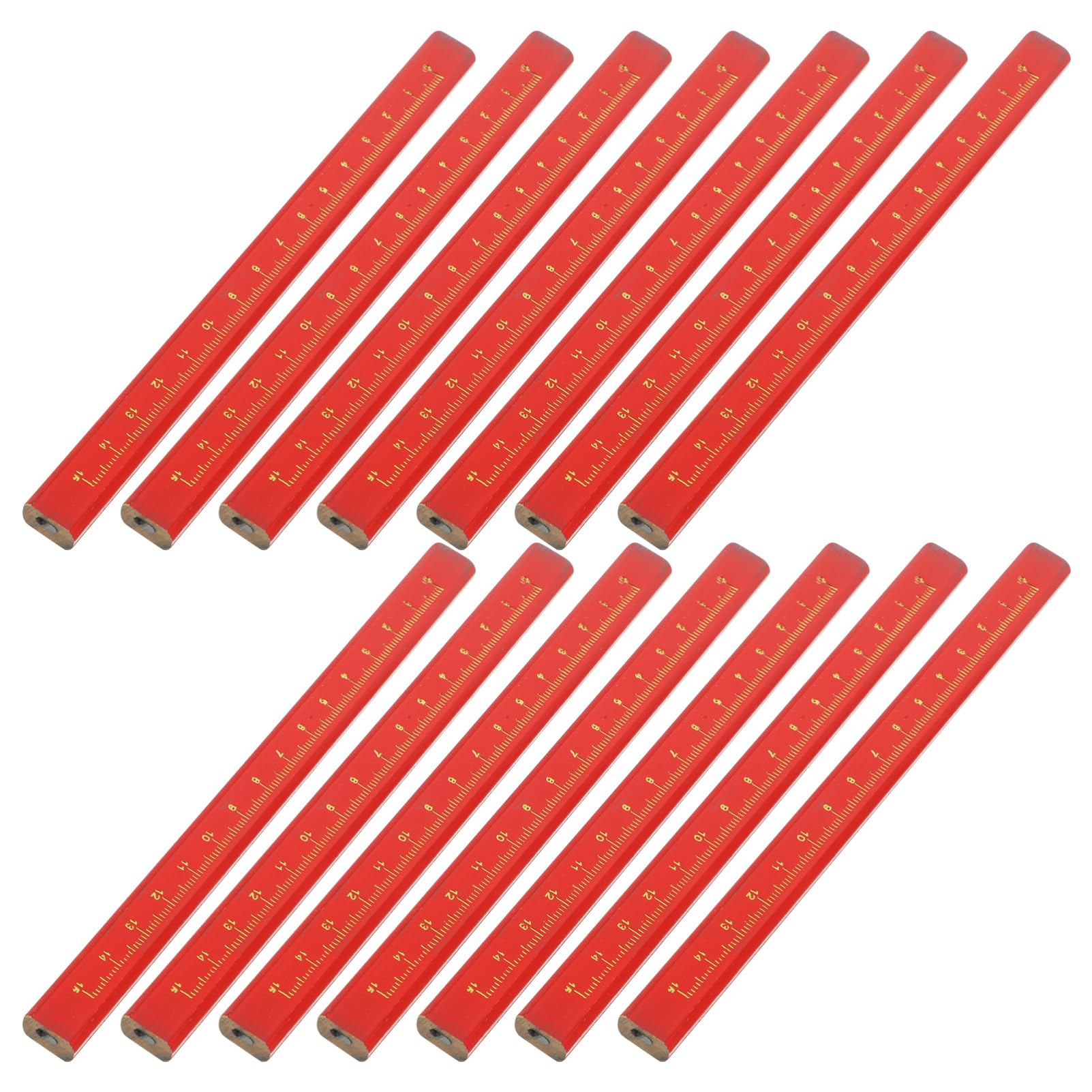 Ciieeo 50pièces Crayon De Menuisier Avec Échelle Lot De Outil De Marquage Pratique