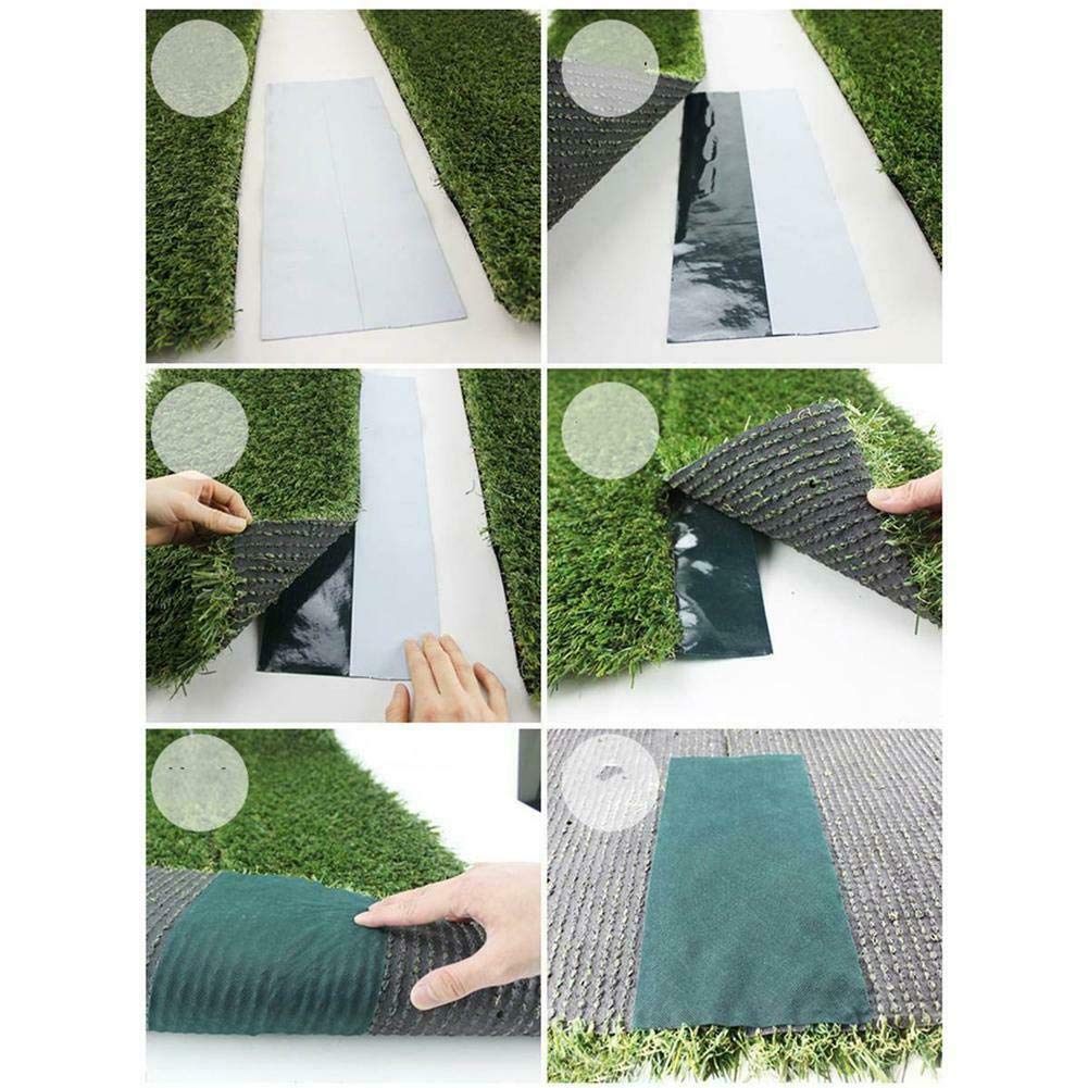 Gazon artificiel, 1 pièce de ruban de gazon artificiel auto-adhésif noir pour fixer le tapis de pelouse verte (10 cm x 10 m)