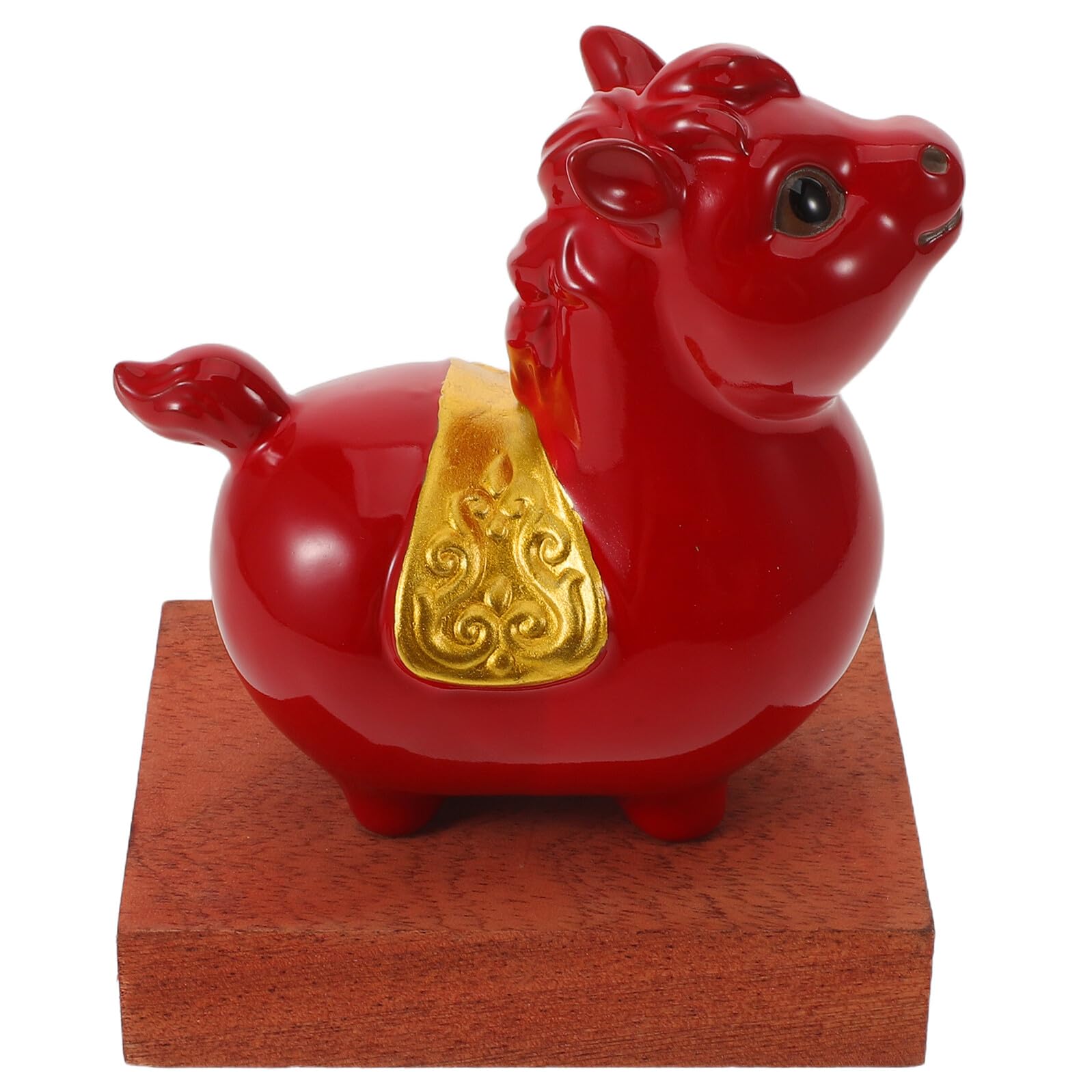 Figurine de cheval ornement Feng Shui en céramique rouge pour salon et bureau