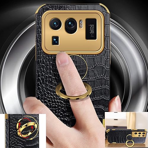 Miniatura 3 de GHMONKEY Caja de teléfono de cuero suave de lujo con soporte giratorio de anillo de dedo para Xiaomi Poco X3 X4 NFC Pro 5G Cubierta protectora de