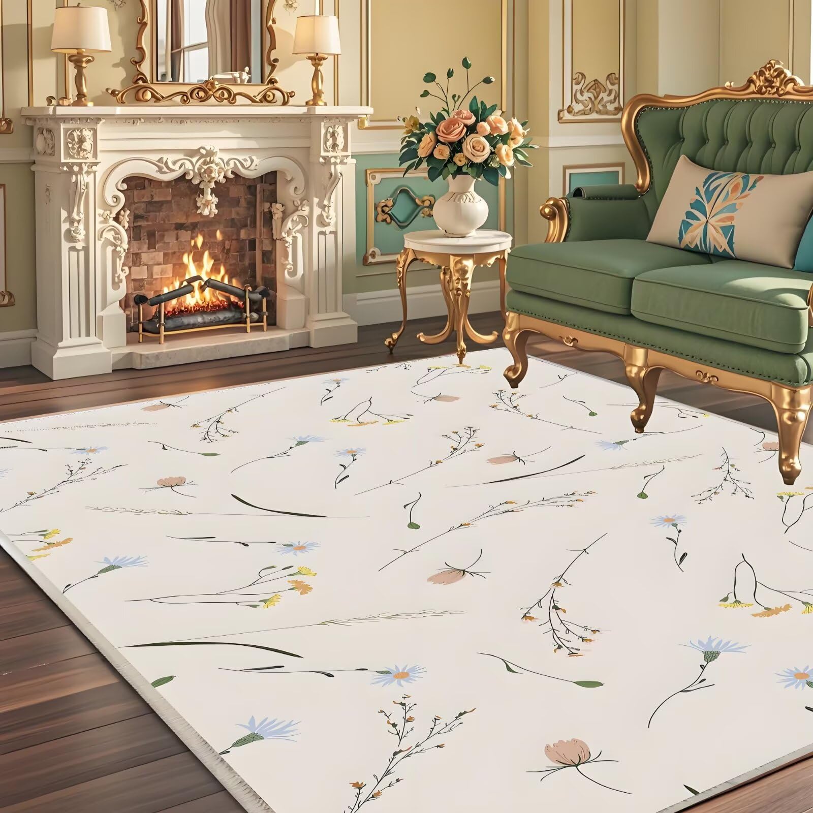 Tapis pour salon moderne lavable 200 x 300 grand tapis de bureau et balcon