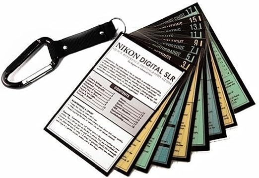 Whitecap Cheat Sheets for Nikon DSLR D3500 D5600 D7500 D3400 D3300 D5500 D5300 D7200 Z7 Z6 D850 D810 D610 D750 D500 Df D5 Tip Cards Camera Quick Guide