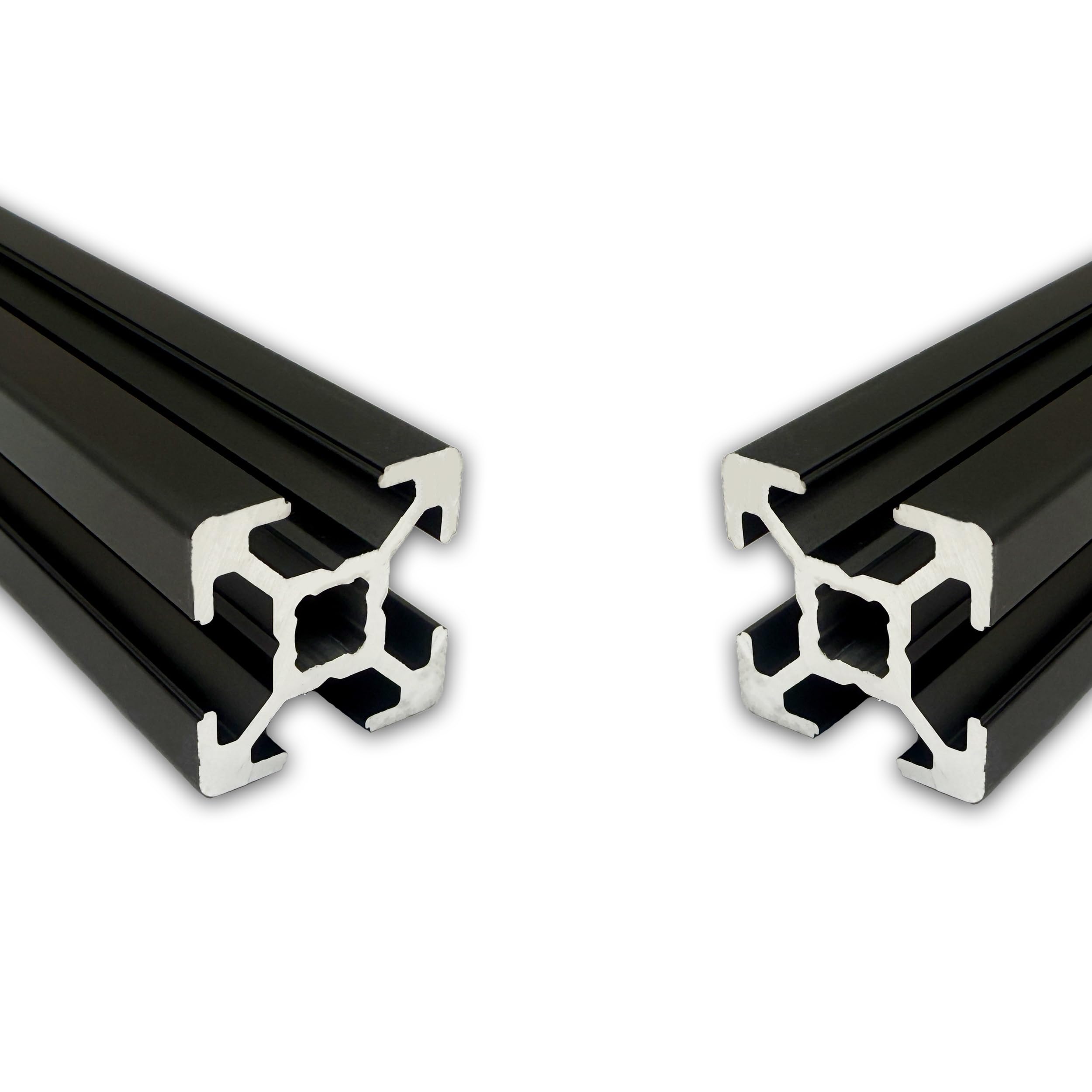Aluprofil 20x20 mm | Nut 6 | 3 Stück mit 2 Meter = 6 Meter | schwarz eloxiert E6/C35 | Aluminium Profil | Nutenprofil | Aluprofil | Alu Profil | Leicht | B-Typ | Montagesystem