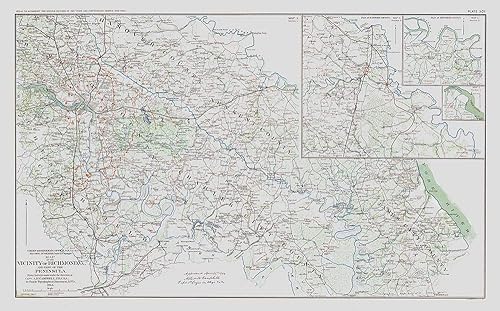 Posterazzi PDXCWVA0018LARGE Counties Vicinity Virginia Battle Survey Campbell - Póster impreso, multicolor