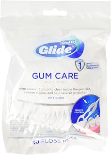 Glide Pro-Health Advanced Floss Picks, 60 Count (Pack of 2, 30 Ea) - Easy Glide Dental Cleaning
