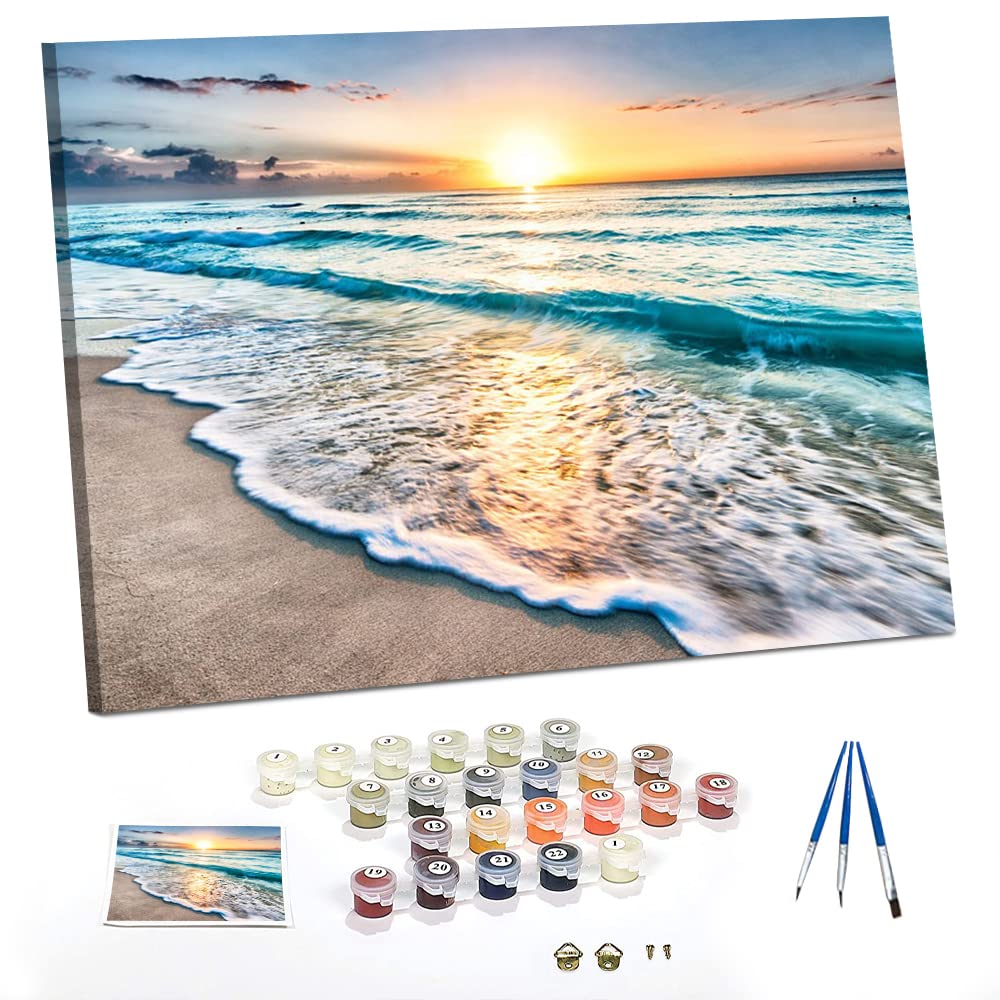 TISHIRON Pintura por números para adultos, kits de pintura al óleo pintada a mano sobre lienzo regalo para mujeres mamá hija cumpleaños sin marco 40 x 50 cm