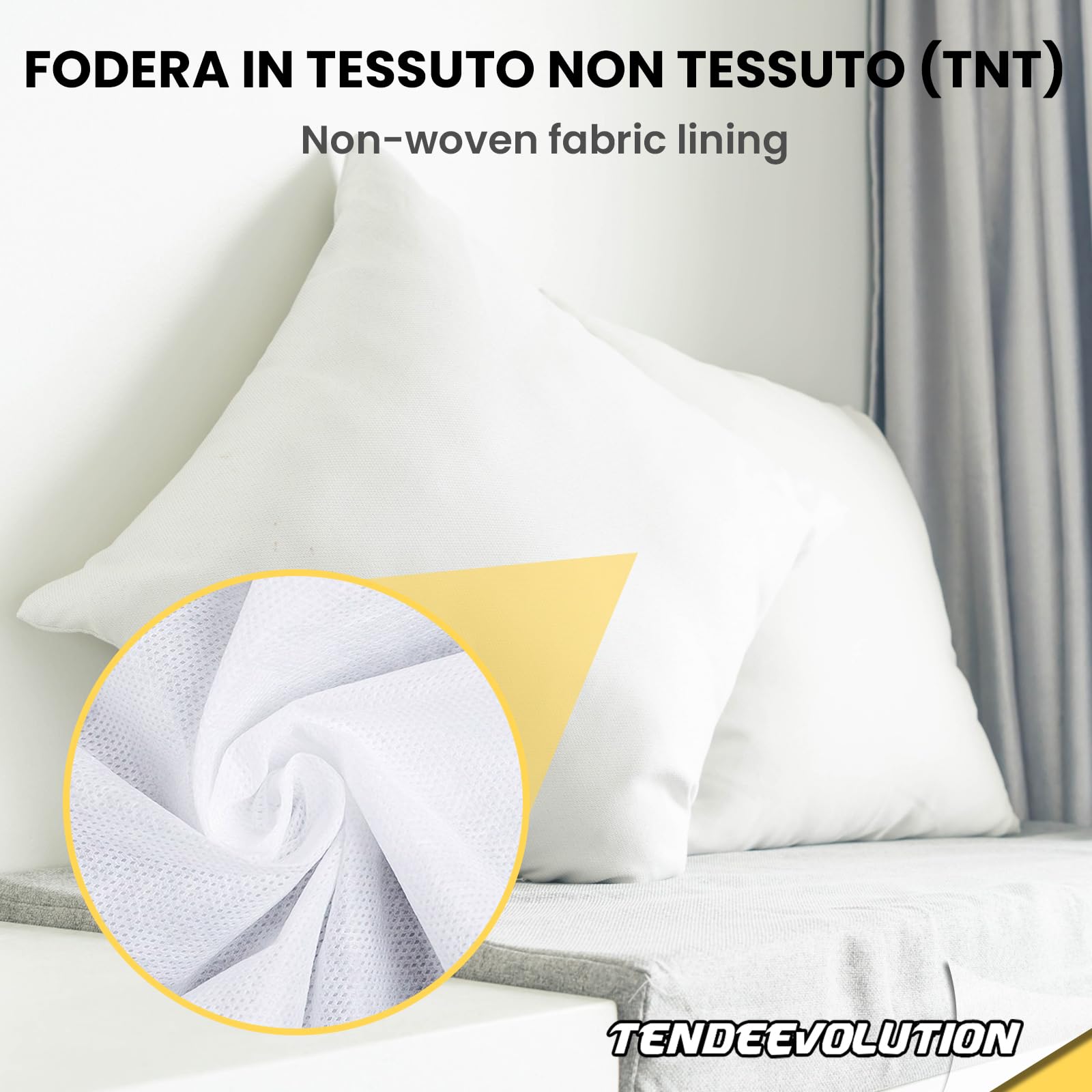 Cuscino divano TENDEEVOLUTION 70x70 cm Poliestere Anallergico Fodera TNT
