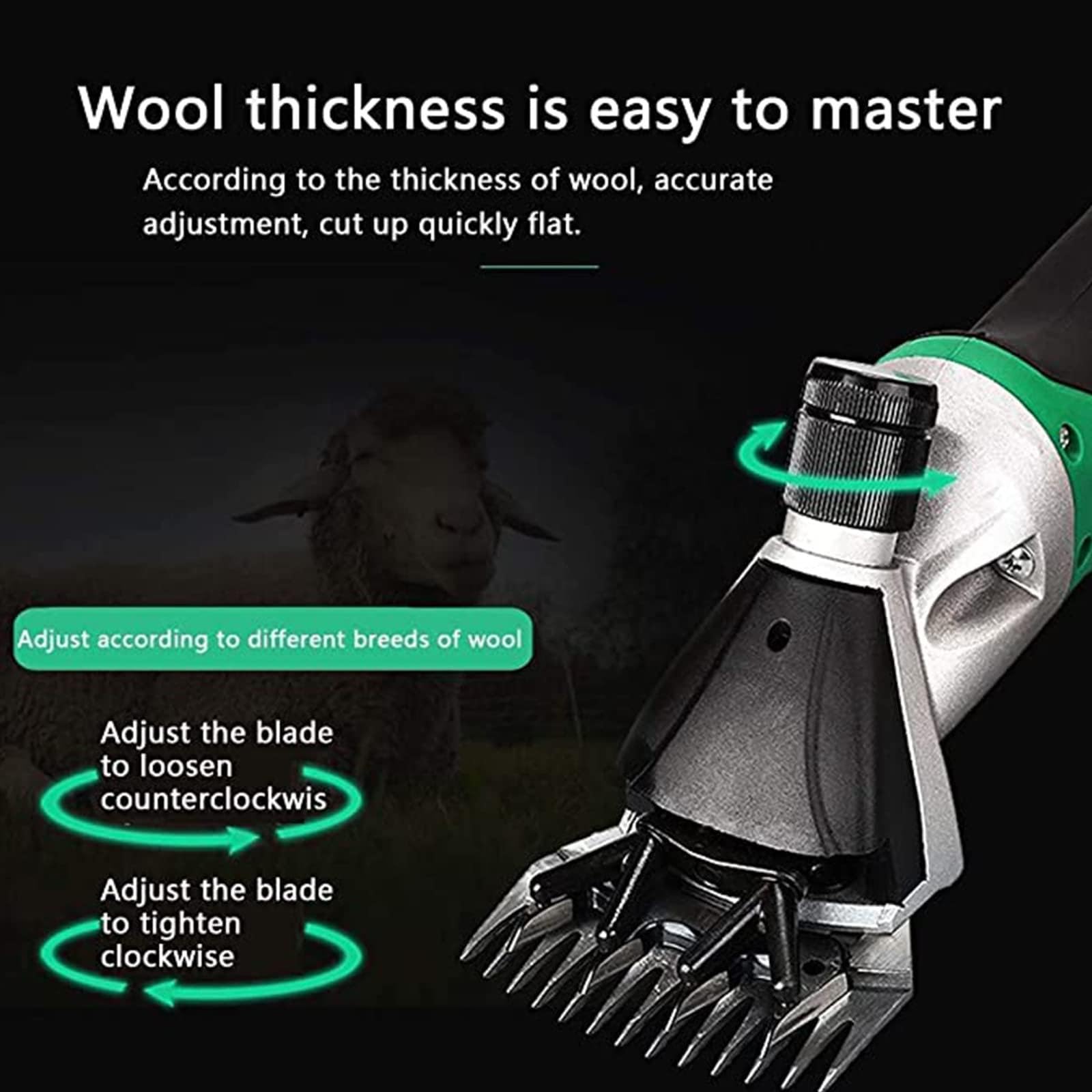 Esquiladora Eléctrica Profesional para Ovejas, 850w - 6 Velocidades Ajustables, 2800rpm Y Motor De Cobre Puro, Esquiladora De Animales con Maletín De Transporte,Red