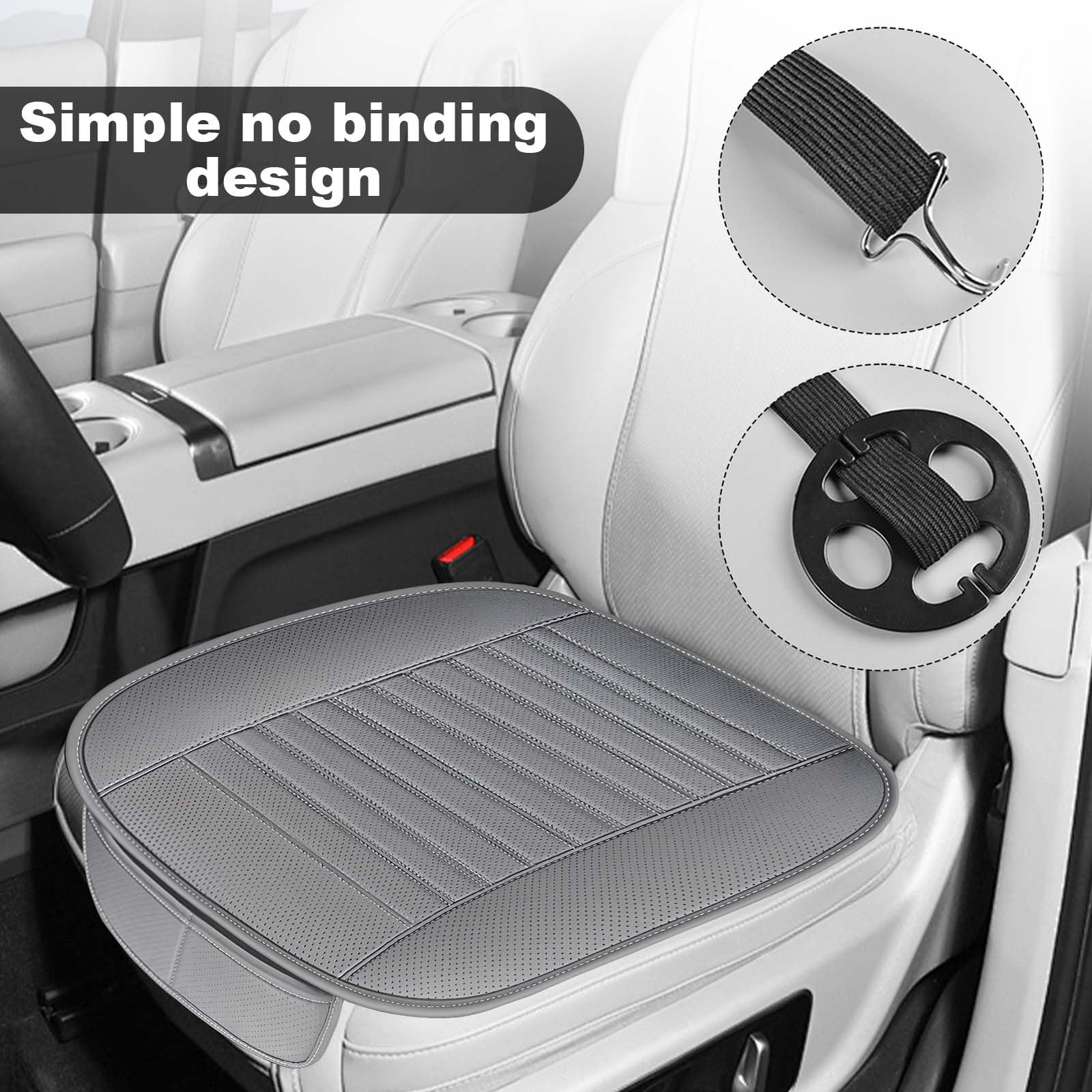 HIAHXC Universeel autostoelkussen 60 × 49 cm, antislip ademend voorzitkussen, zacht en comfortabel bestuurdersstoelhoes voor auto, SUV, bestelwagen