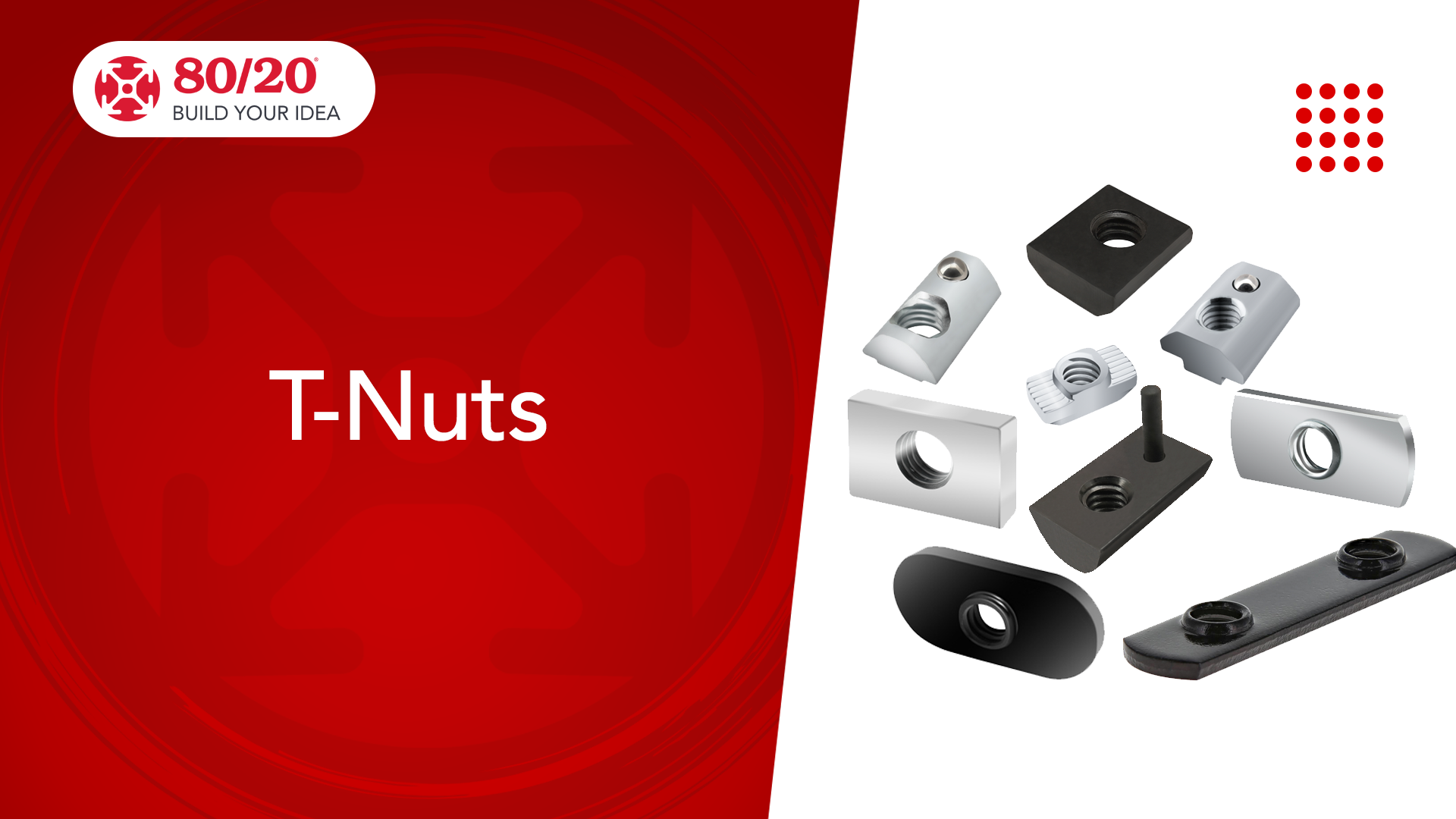 8020, 14131, 15 40 45 Series Steel M8 Slide-in Economy T Nuts