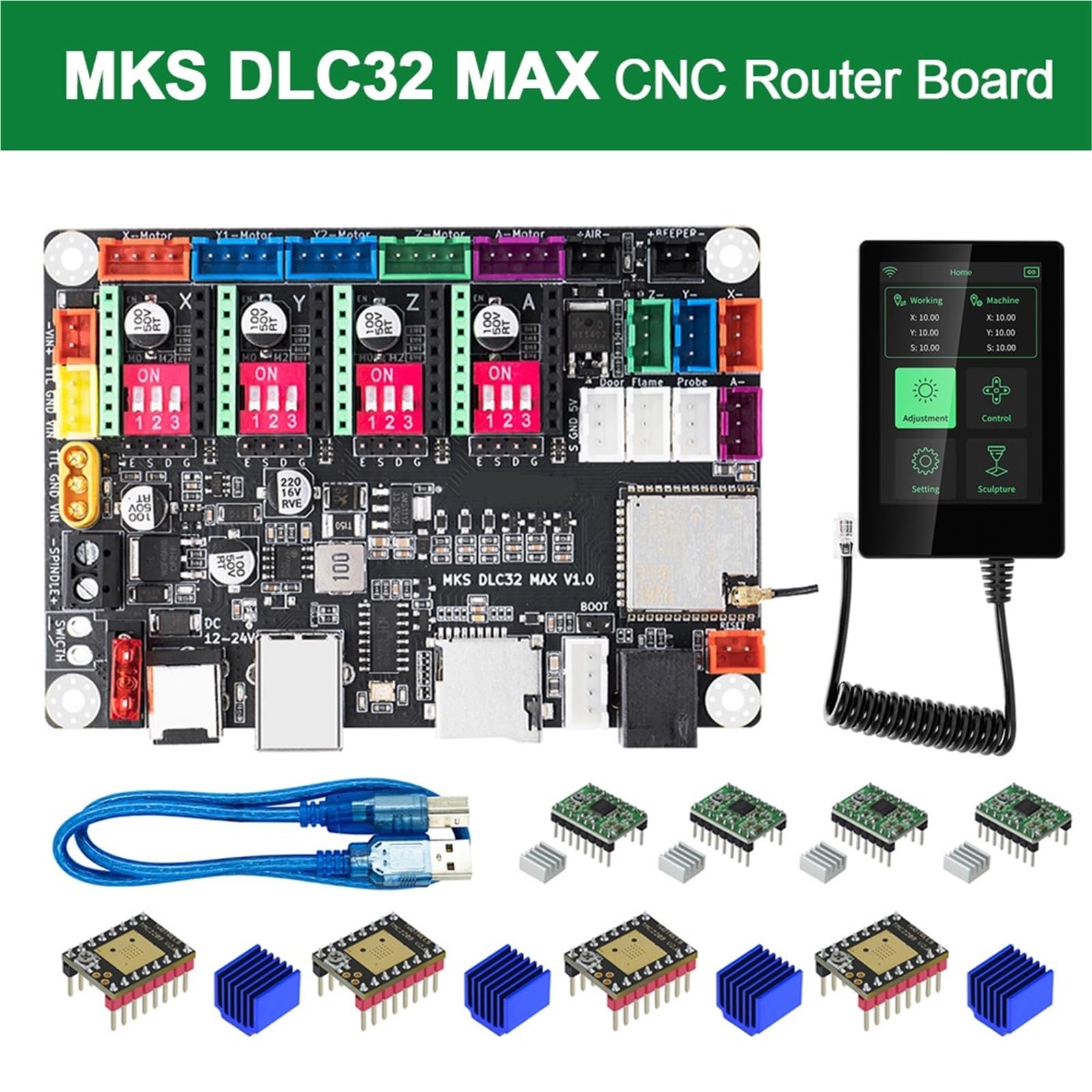 MKS♡ Amazon.com: MKS DLC32 MAX CNC Router 4-Axis Controller Board with