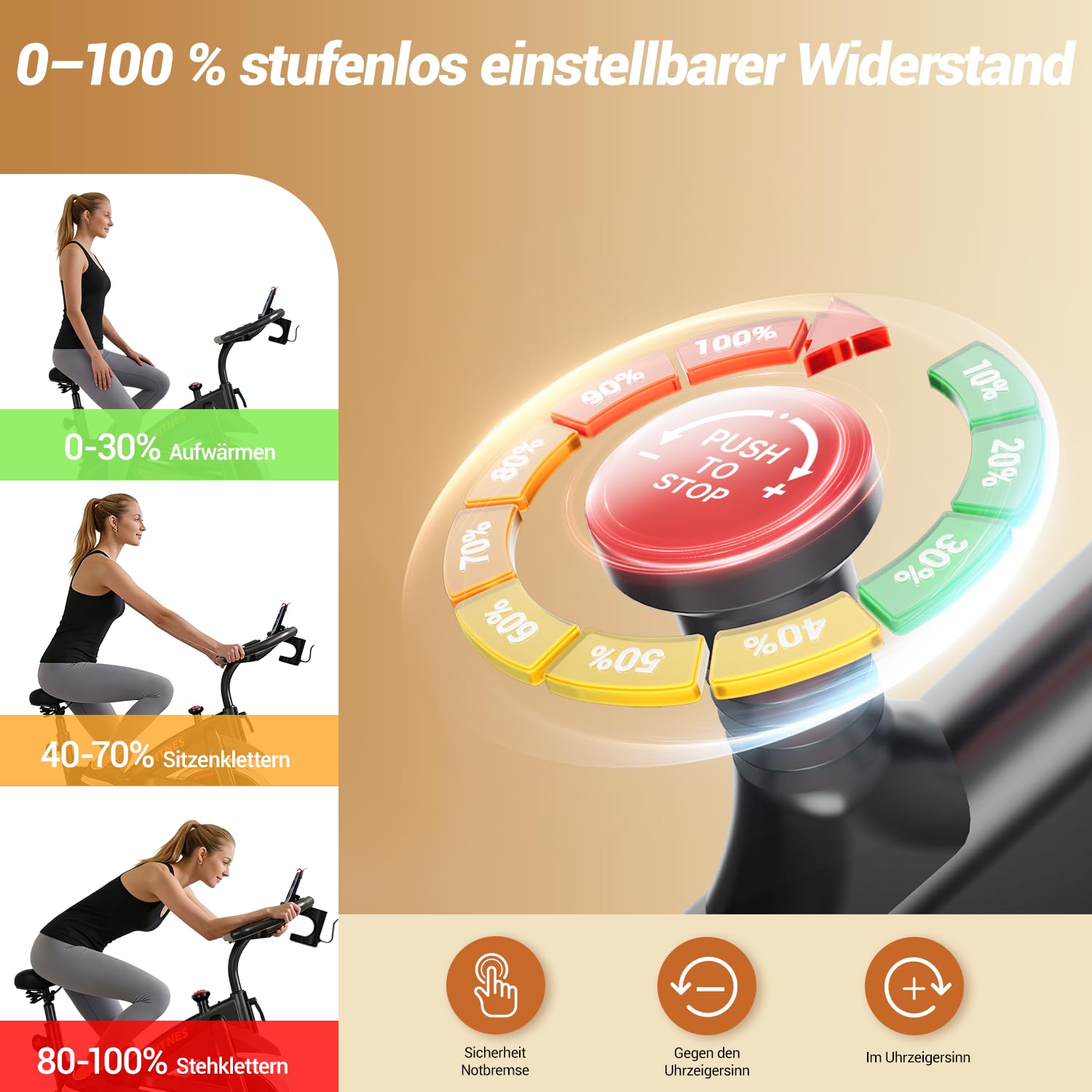 UMAY Heimtrainer Fahrrad, Indoor Spinning Bike con app | Indoor Bike, 16-Stufen Magnet-Widerstand, Cardio mit Pulsmessung & LED Display, Weicher Sitz, 136kg Belastbarkeit