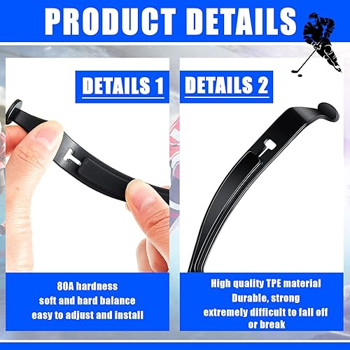 Miniatura 3 de Taiyin Hockey Ear Sling Casco Deportivo Correa de barbilla Hockey Reemplazo Correa de barbilla Negro Desmontable Oído Bucles de Oreja Accesorio de