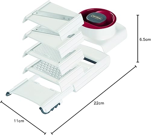 Vista 45 de Zyliss Rallador rotativo grabado con ácido de queso con tambores finos y gruesos, 1 paquete, color blanco
