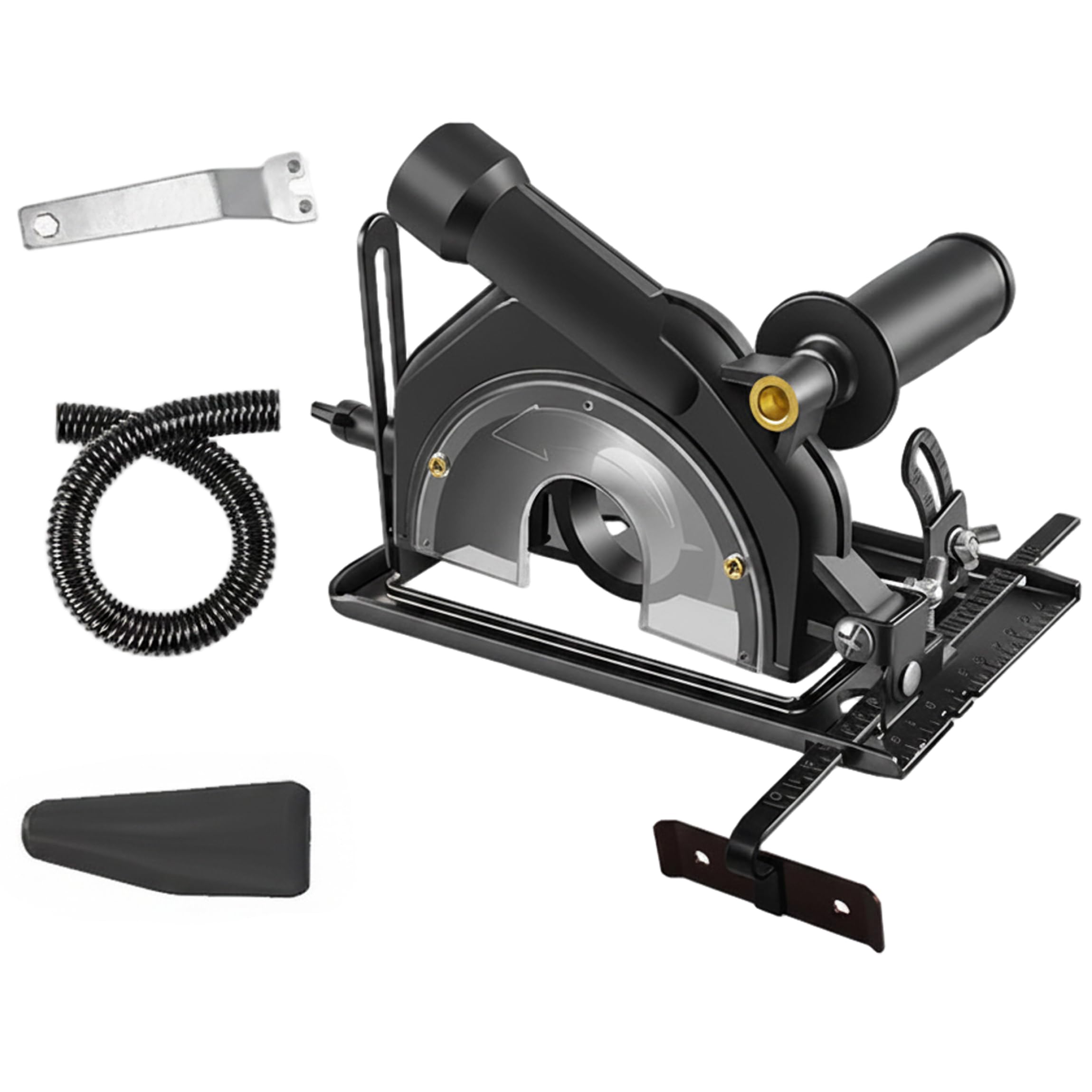Wilafury Black Angle Grinder Stand, Angle Grinder Cutting Bracket, Adjustable 0-45 Degree Cutting Stand With Transparent Shield Fits 100-125Mm,