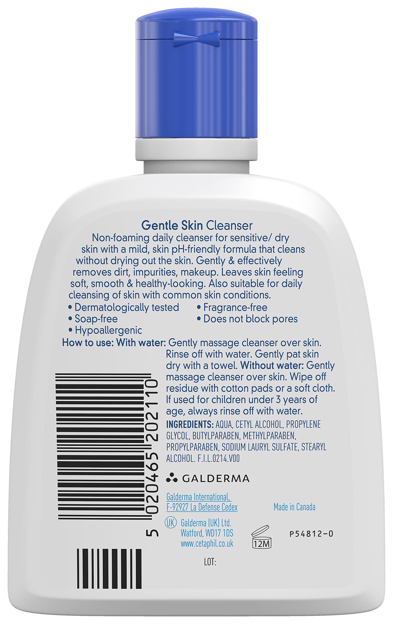 Cetaphil Gentle Skin Cleanser 118ml, Travel-Size Soap-Free Face & Body Cleanser for Sensitive Skin, Cleanses Without Stripping, Cabin-Bag Friendly, Use With or Without Water, Normal to Dry Skin