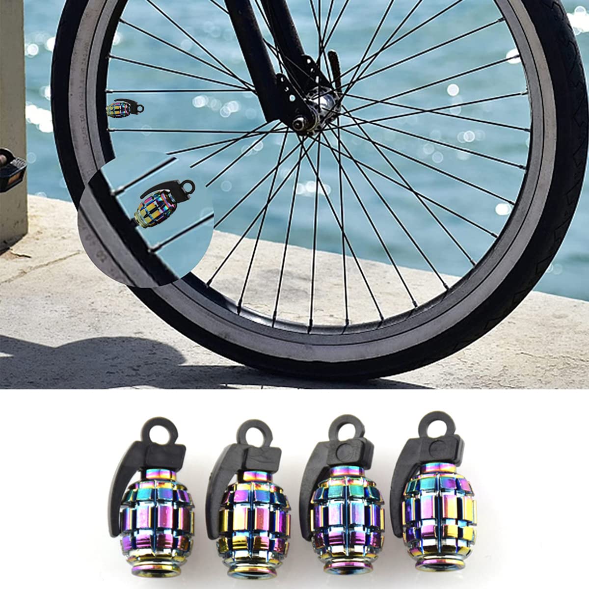 Lot De 4 Bouchons De Valve Vélo En Aluminium – Pour Chambres à Air Route/VTT, Prévient Fuites Et Poussière – Rouge
