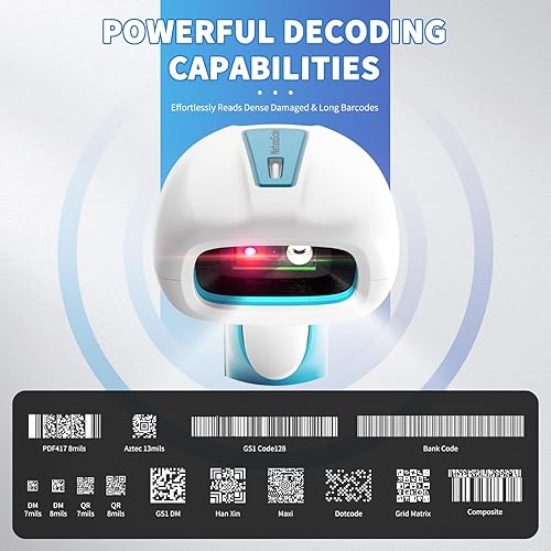 Miniatura 4 de NetumScan Escáner de código de barras industrial QR 2D, IP67 impermeable a prueba de golpes, batería de 2600 mAh, con base de carga, escaneo