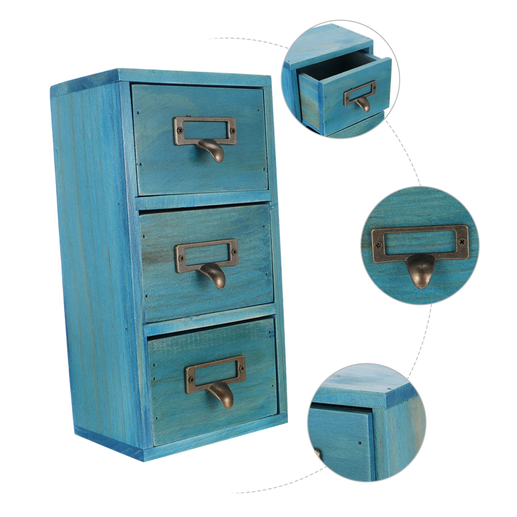 Caja Organizadora de Madera Maciza para Escritorio, Compacta Cajón