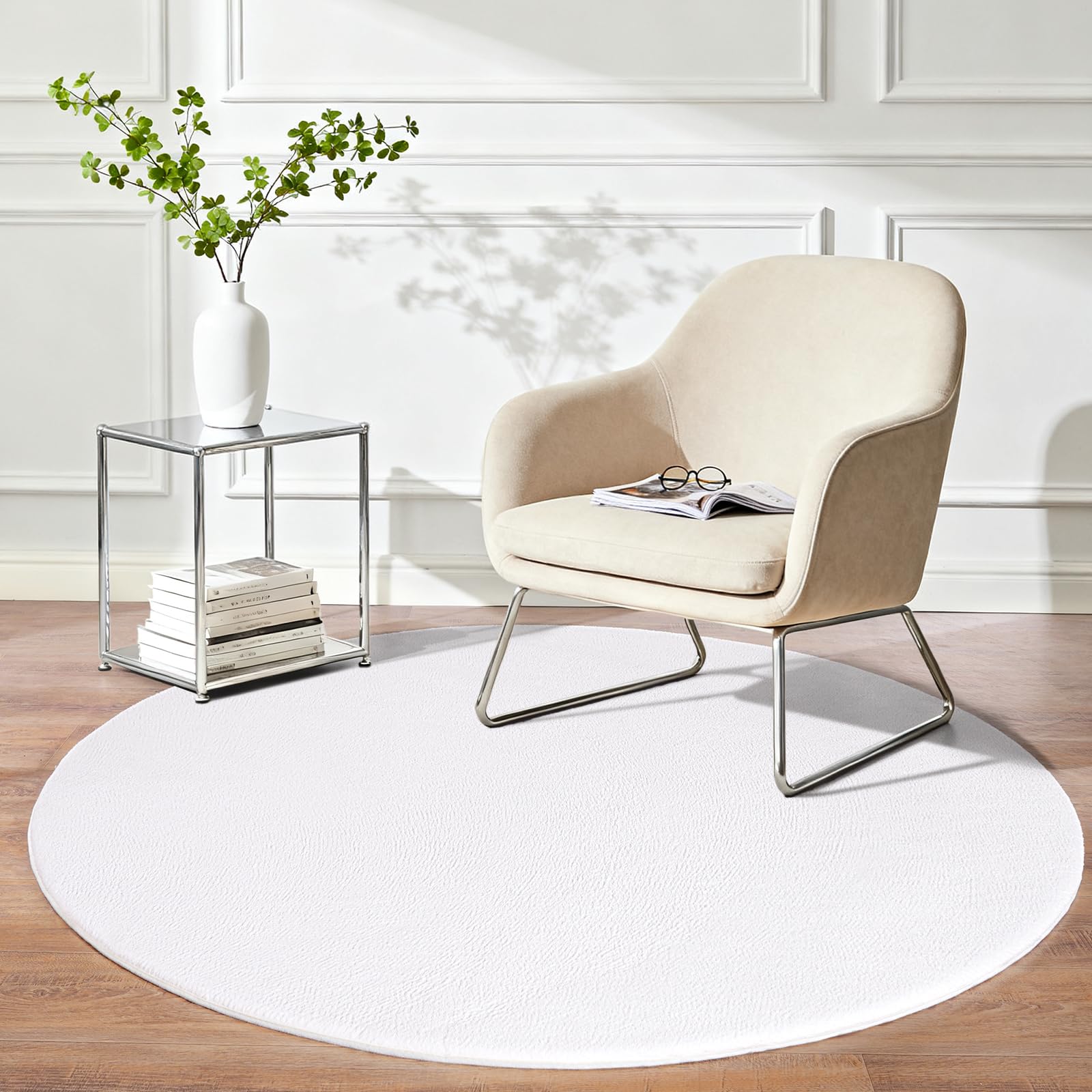 iEvery Waschbarer Kuscheliger Kurzflor Teppich Moderner Wohnzimmerteppich, Weich & Pflegeleicht Carpet rutschfest für Wohnzimmer, Schlafzimmer, Bettvorleger & Kinderzimmer Deko
