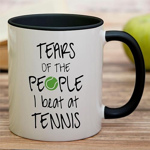 Miniatura 3 de Retreez Taza divertida  Tears of the People I Beat at Tennis Player Coach - Tazas de café de cerámica de 11 onzas  Divertidos, sarcásticos,