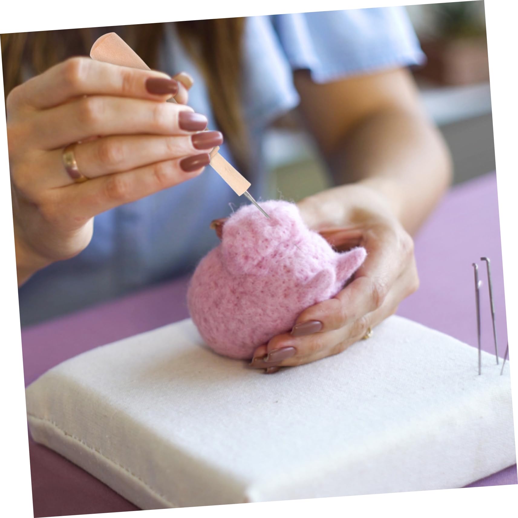 ULDIGI 5pcs Single Pointed Needle Punch Needle Felting Tools DIY Felting Needles for Wool Felting Crafts