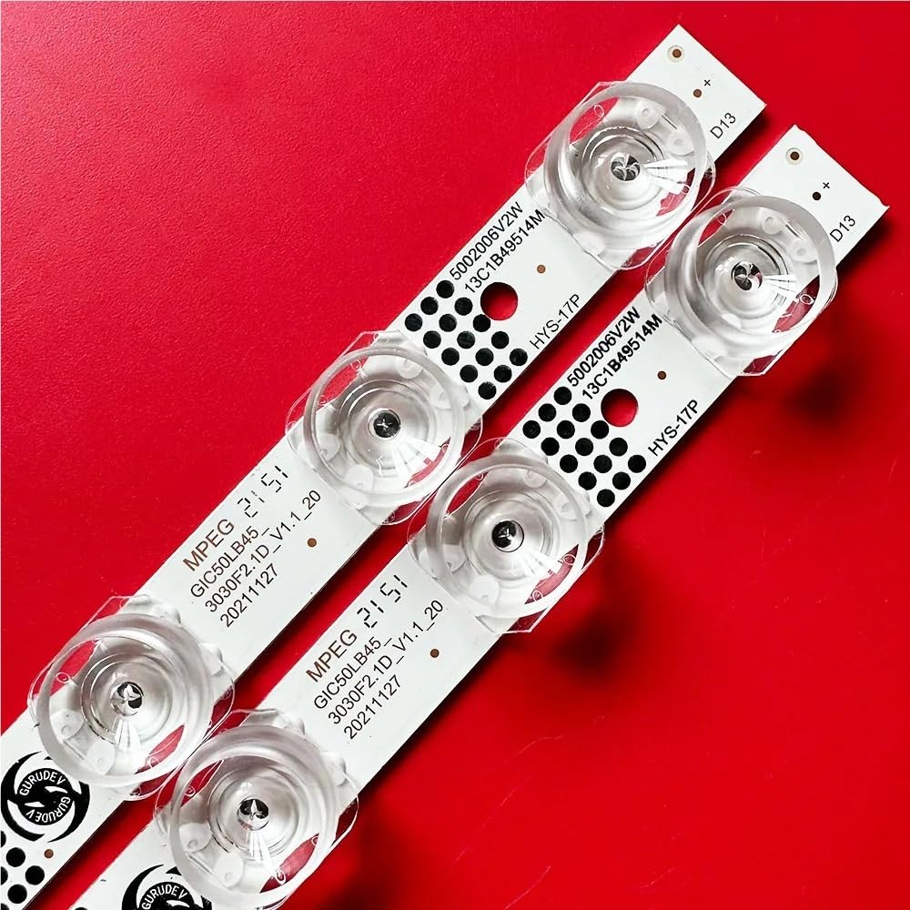 2/10 LED compatibles con 13 GIC50LB45_3030F2.1D 4C-LB5013-ZM06J TCL 50L8 50F9 50G61 50S525 50S435 50S43 50A3 Tira de luz para TV(2PCS(1TV))