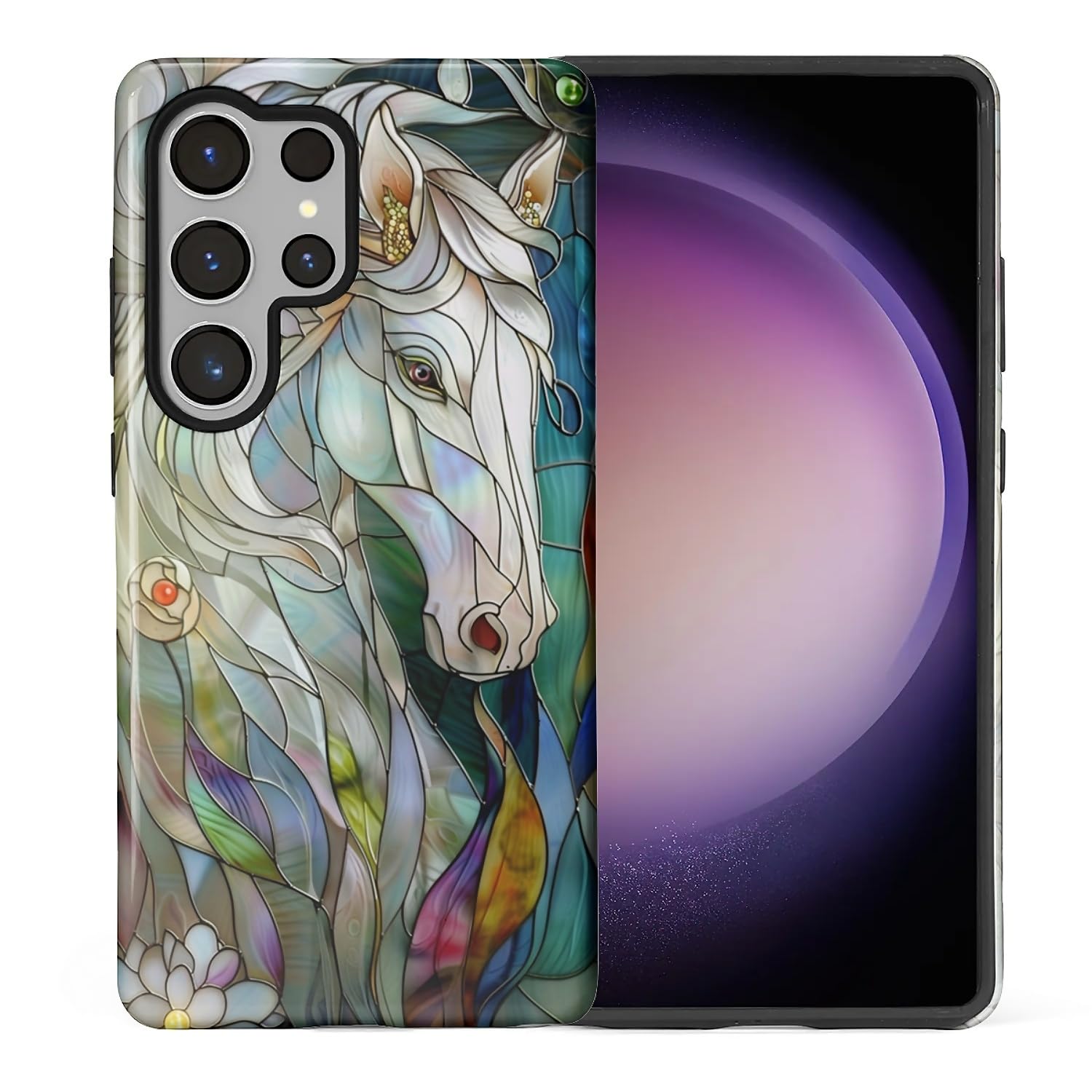 Coque Samsung S25 Ultra CARLOCA avec motif cheval blanc en verre teinté 3D - 8