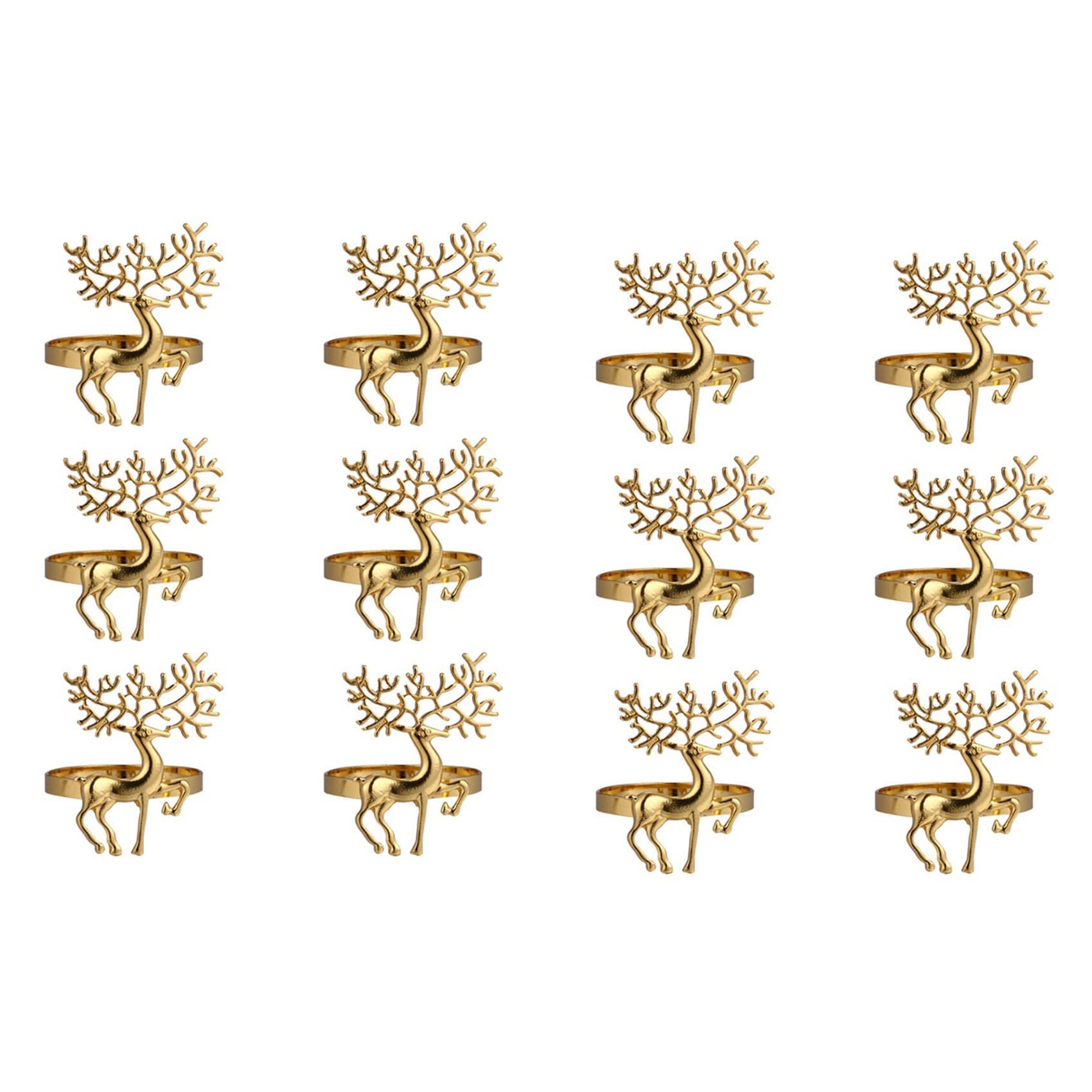 Hndhbfgrt 12X Christmas Decorations Gold Napkin Ring Delicate Deer Napkin Ring Holder for Restaurant Christmas Party