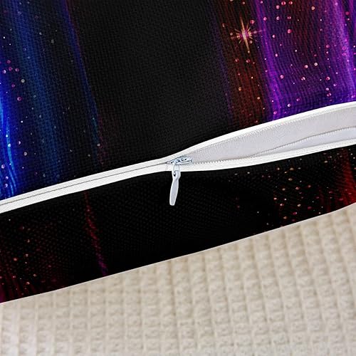 Miniatura 5 de Juego de 2 fundas de almohada de 18 x 18 pulgadas con diseño de estrellas degradadas de 18 x 18 pulgadas, color rojo, negro, azul, morado,