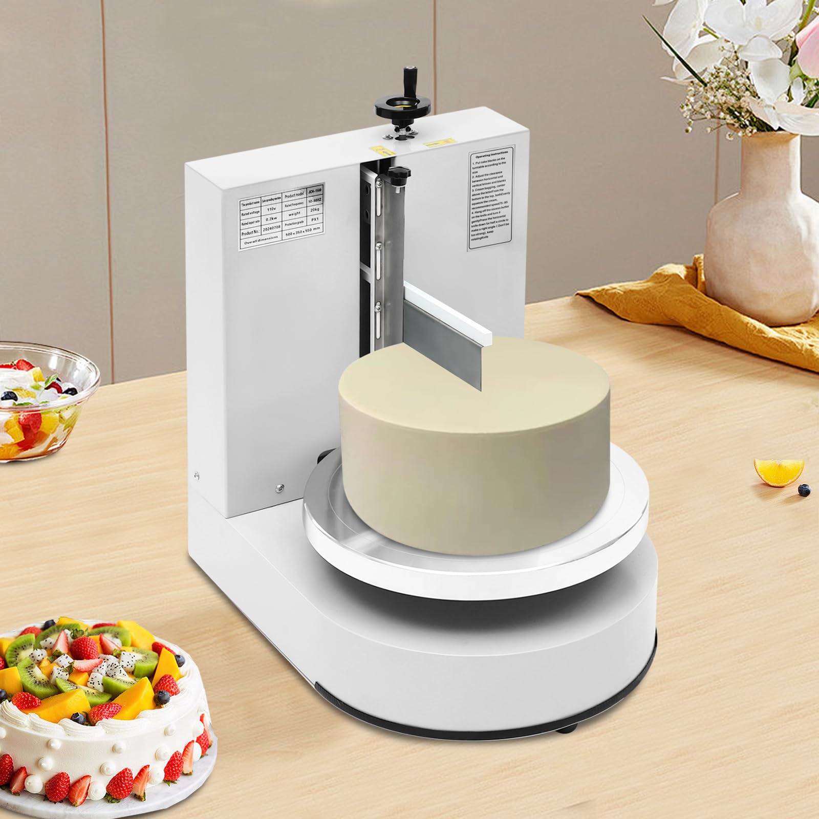 Máquina automática para Decorar Pasteles, 200 W, para Decorar Pasteles de cumpleaños con una Capa Suave de Crema, máquina para Extender Crema para Pasteles con Pantalla táctil, para Pasteles