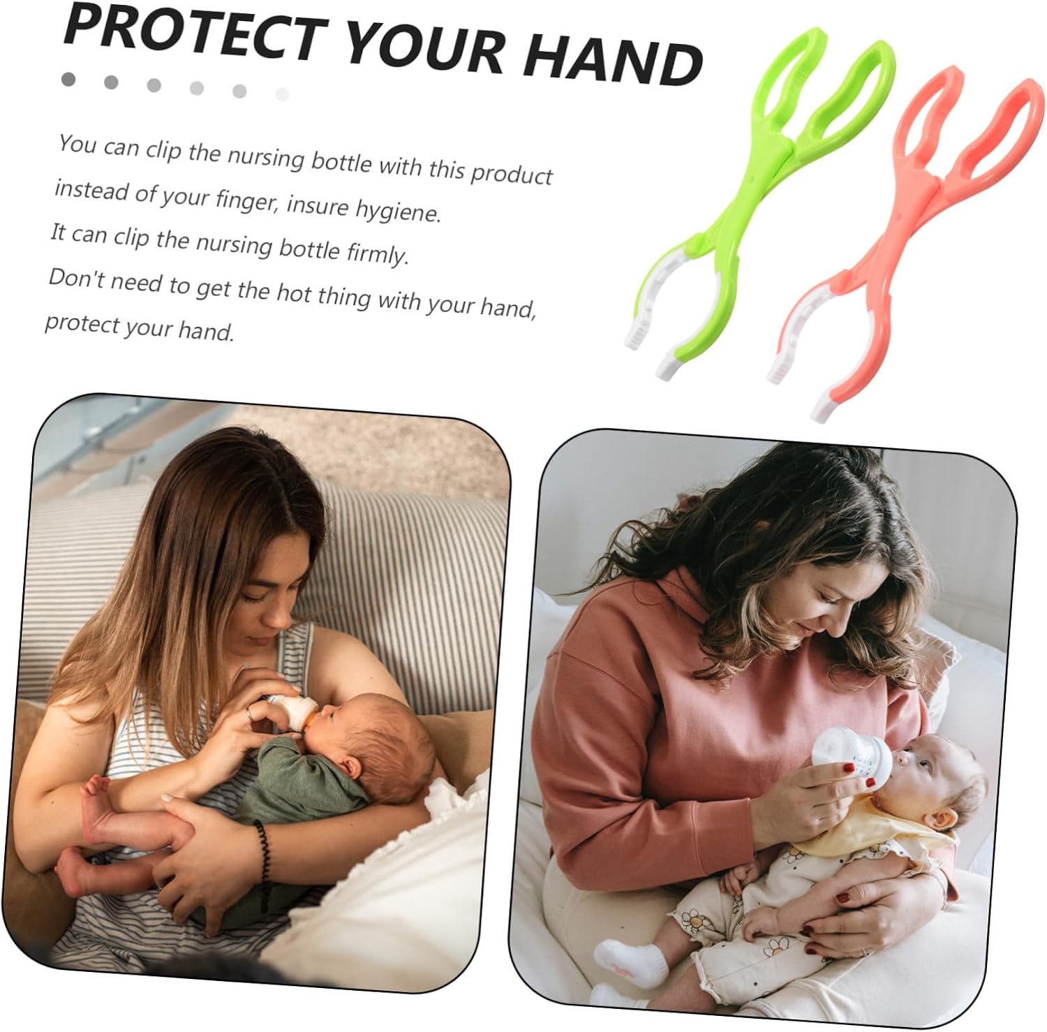 2pcs Unique Feeder Tong Bottle Holder Long Handle Protects Hands from Heat