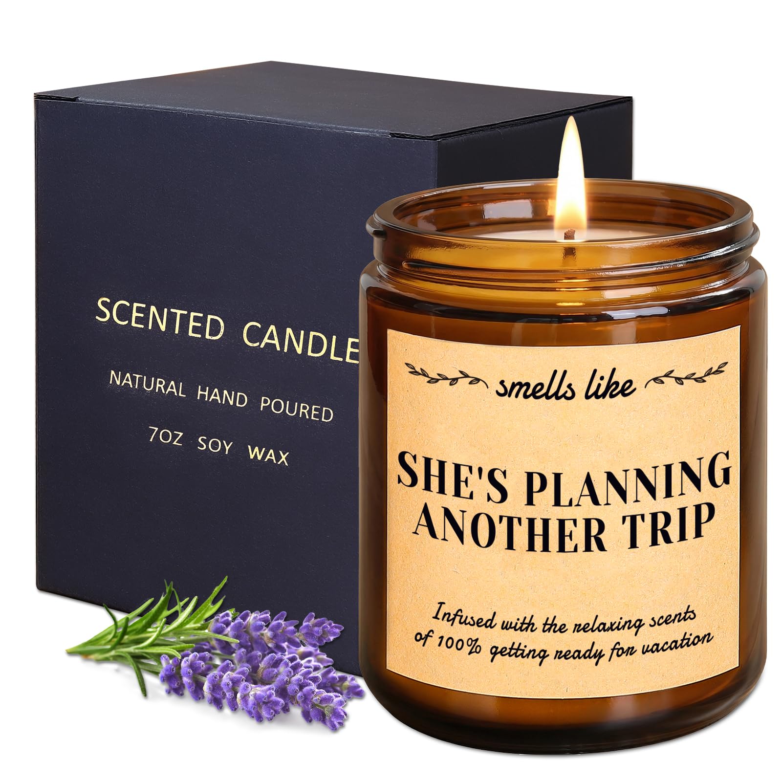 Aeraroma Scented Candles for Travelers, Funny Travel Gifts for Women, Vacation Candle for People Who Travel, Girls Trip, Lavender Candles Traveling Presents for Mom, Couple, Friend, Birthday