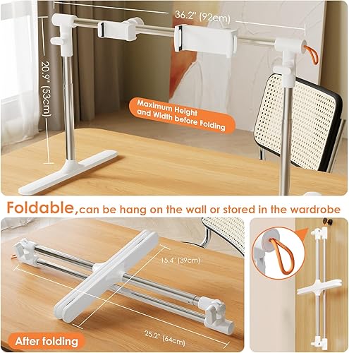 Miniatura 5 de Soporte plegable para Kindle para cama, soporte plegable para teléfono, tableta, Kindle para cama, sofá, soporte ajustable para tableta de teléfono