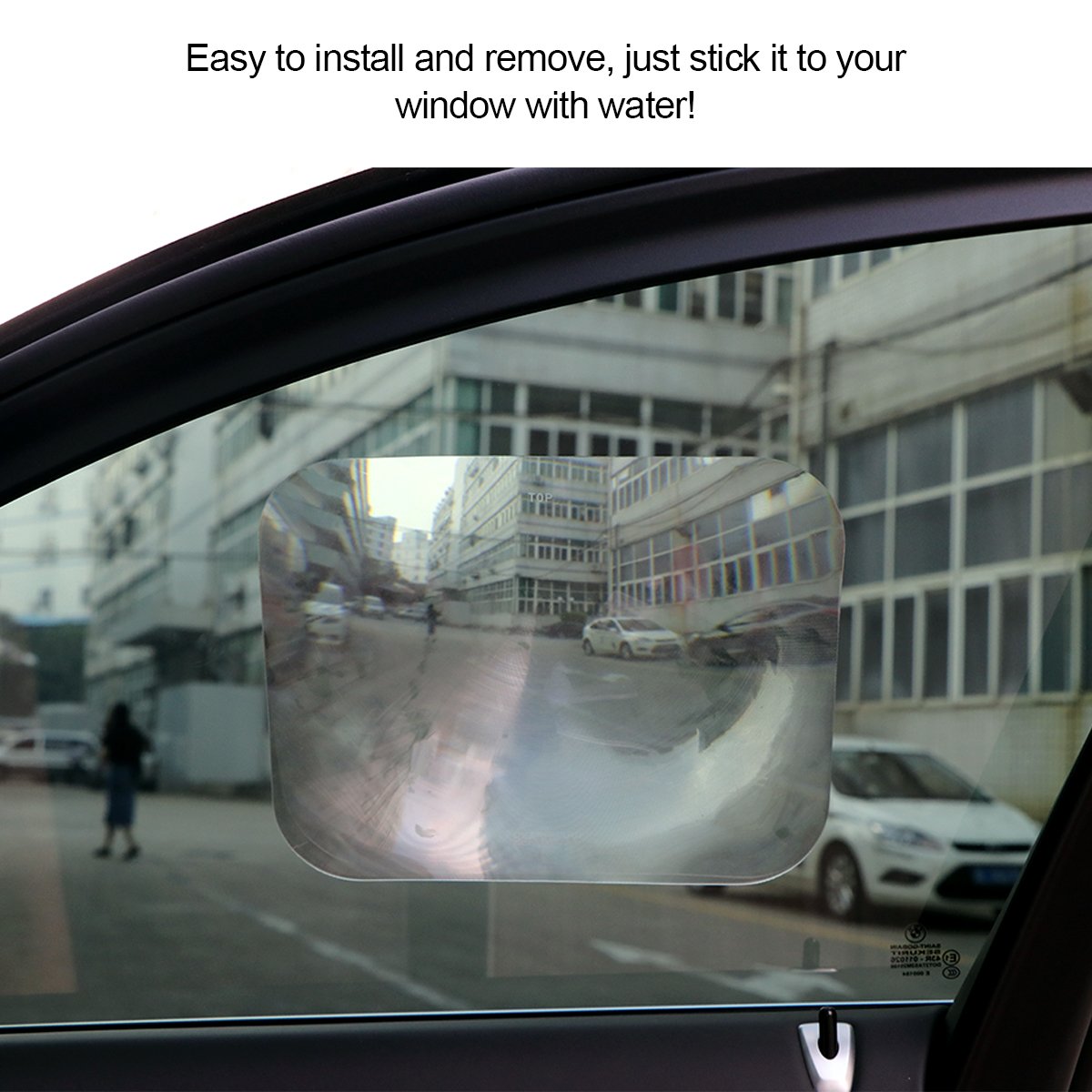 Autocollant Lentille Grand Angle Pour Fenêtre Arrière De Voiture - 20x25.5cm Transparent - Améliore La Vision En Marche Arrière