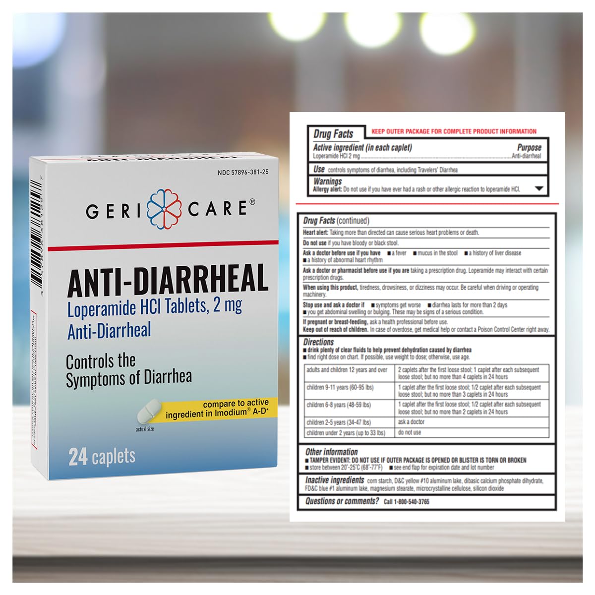 GeriCare Anti-Diarrheal Loperamide HCI 2mg, Controls Symptoms of Diarrhea, Easy to Take Caplets, Diarrhea and Stomach Relief, 24 Count (Pack of 4) — Amazon image 3