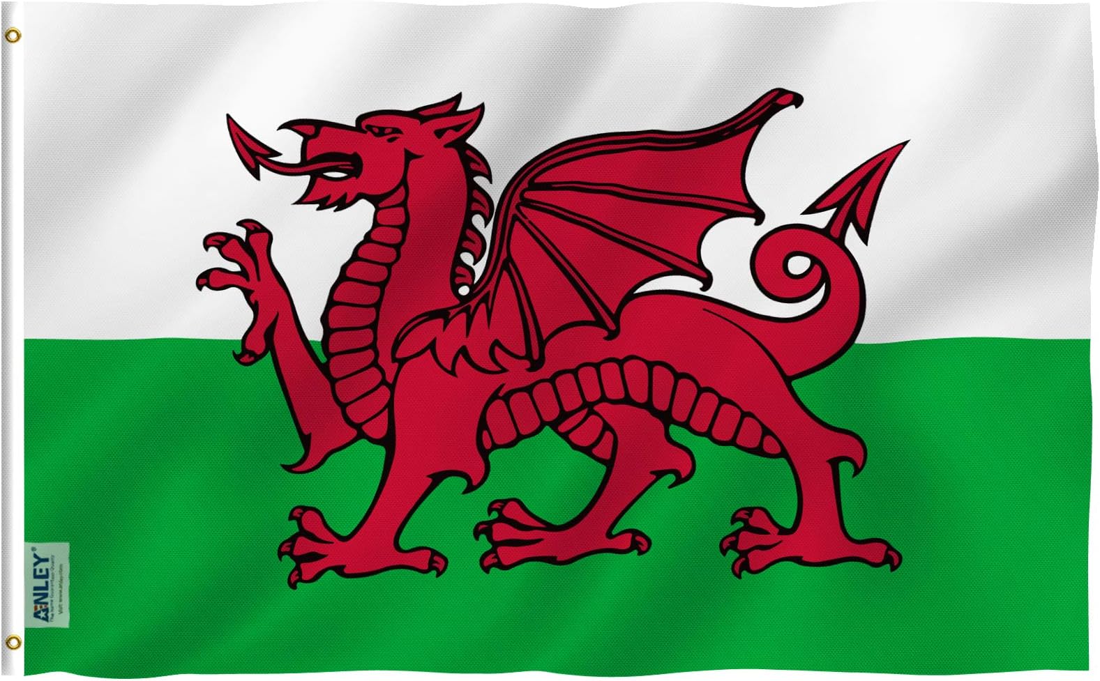 ANLEY Fly Breeze 3x5 Foot Wales Flag - Vivid Color and UV Fade Resistant - Canvas Header and Double Stitched - Welsh National Flags Polyester with Brass Grommets 3 X 5 Ft