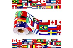 65 Feet World Flag Map Ribbon
