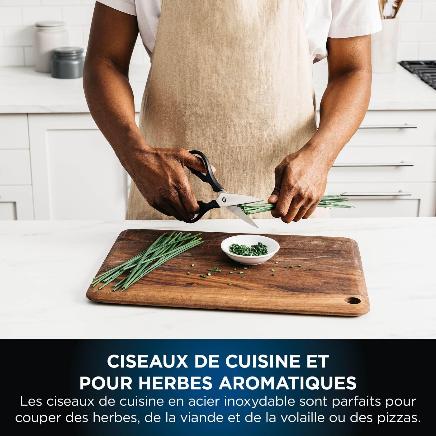 Bloc-couteaux Ninja Foodi StaySharp avec Affûteur, Ensemble de Couteaux 6 Pièces Aiguisés: Couteau de chef, à pain, à trancher, universel, à éplucher et ciseaux, en Acier Inoxydable, K32006EU
