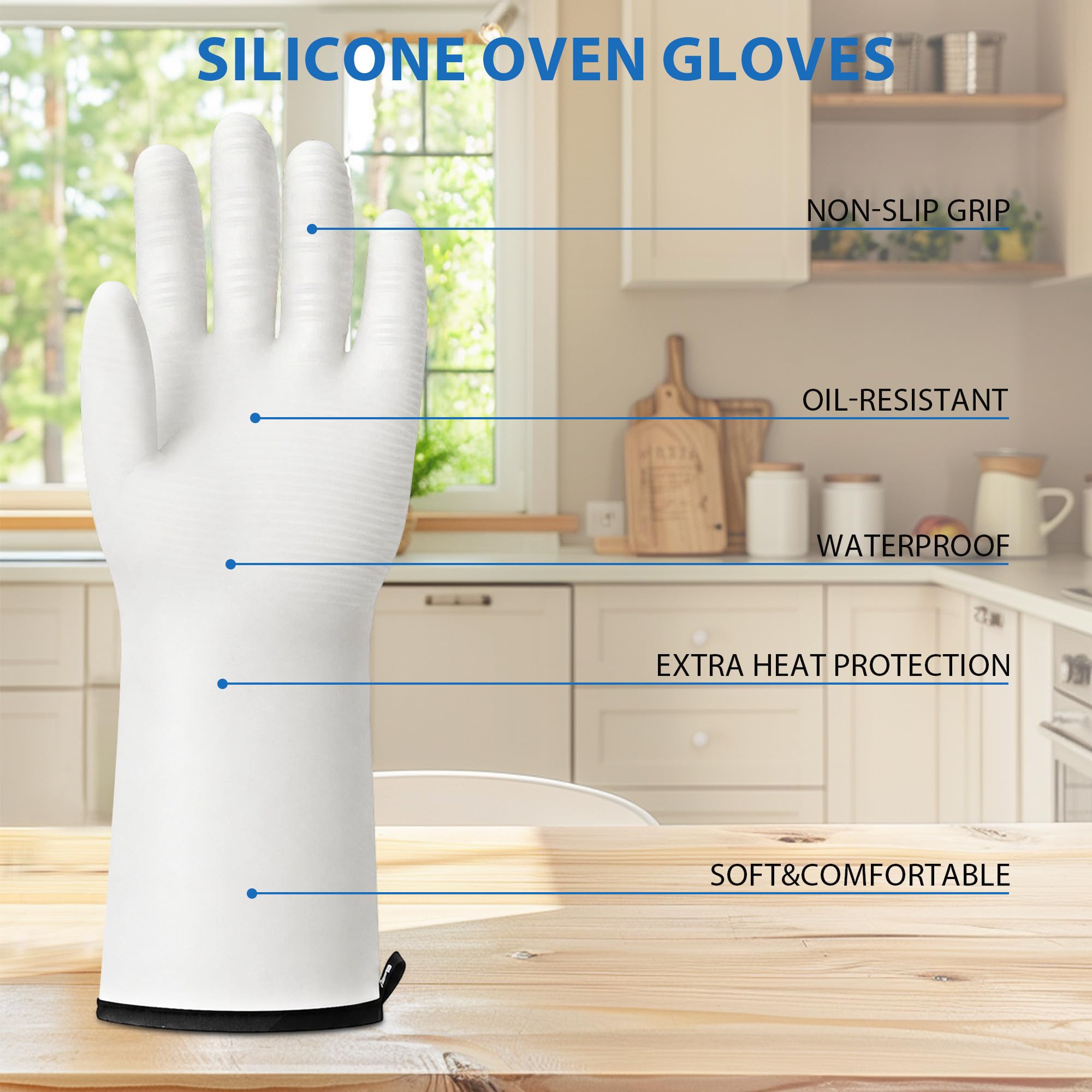 Gants de four en silicone de qualité alimentaire, gants imperméables résistants à la chaleur
