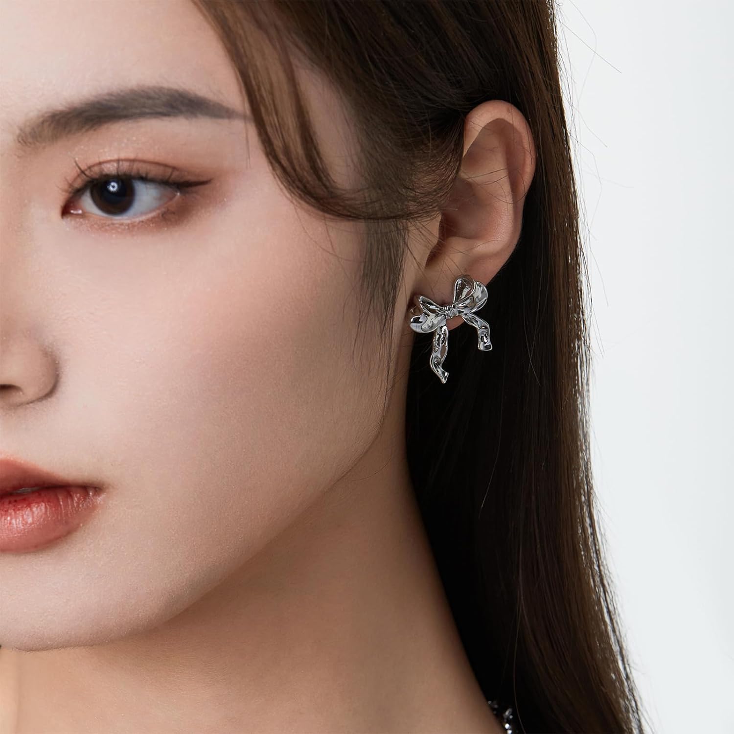 BLISI Gold Bow Earrings Silver 925 Sterling Silver Post Bow Stud Earrings Gold Dangle Bow Earrings Gold and Silver Bow Earrings for Women Hypoallergenic - Image 3