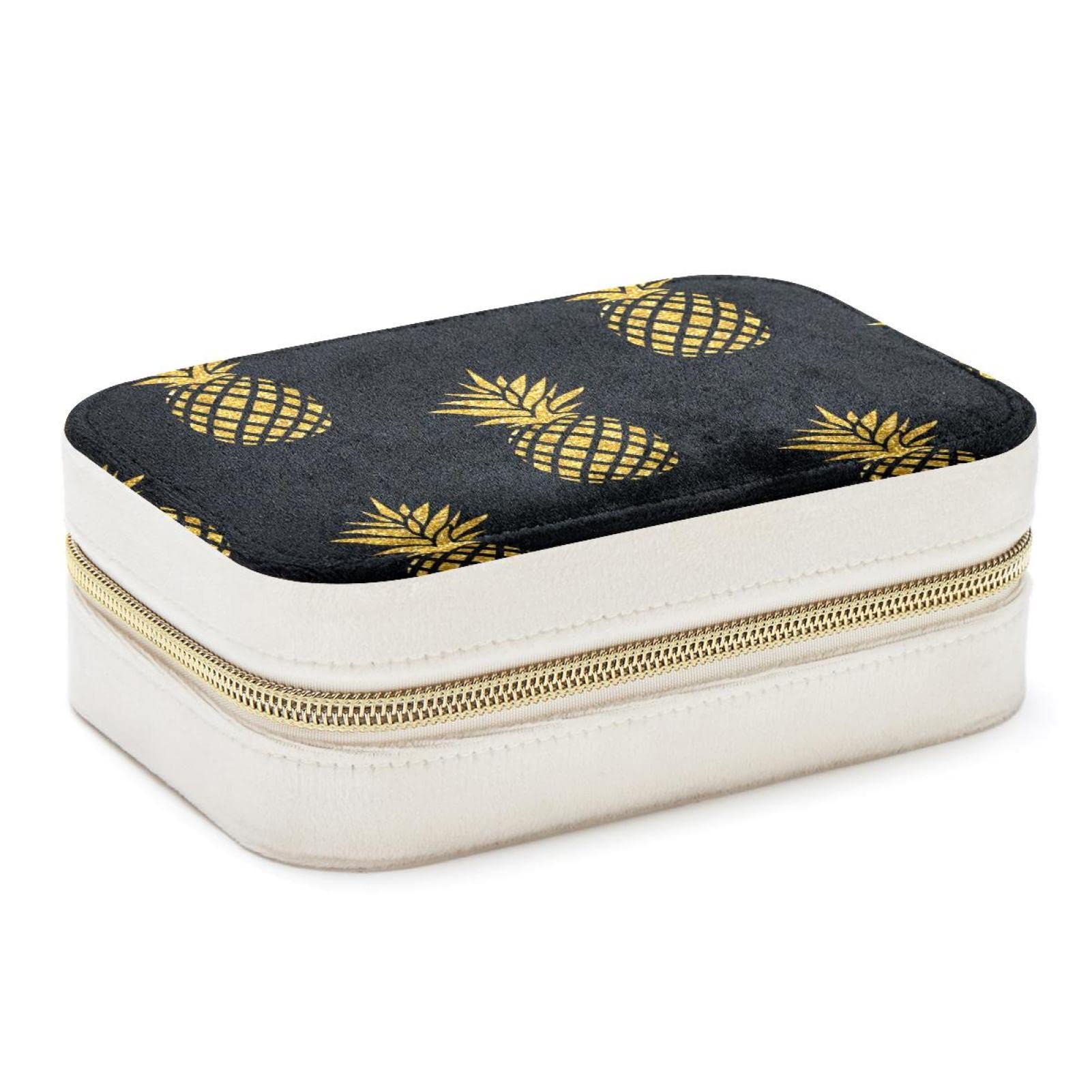 Boîte à bijoux de voyage dorée écrin précieux pour bagues